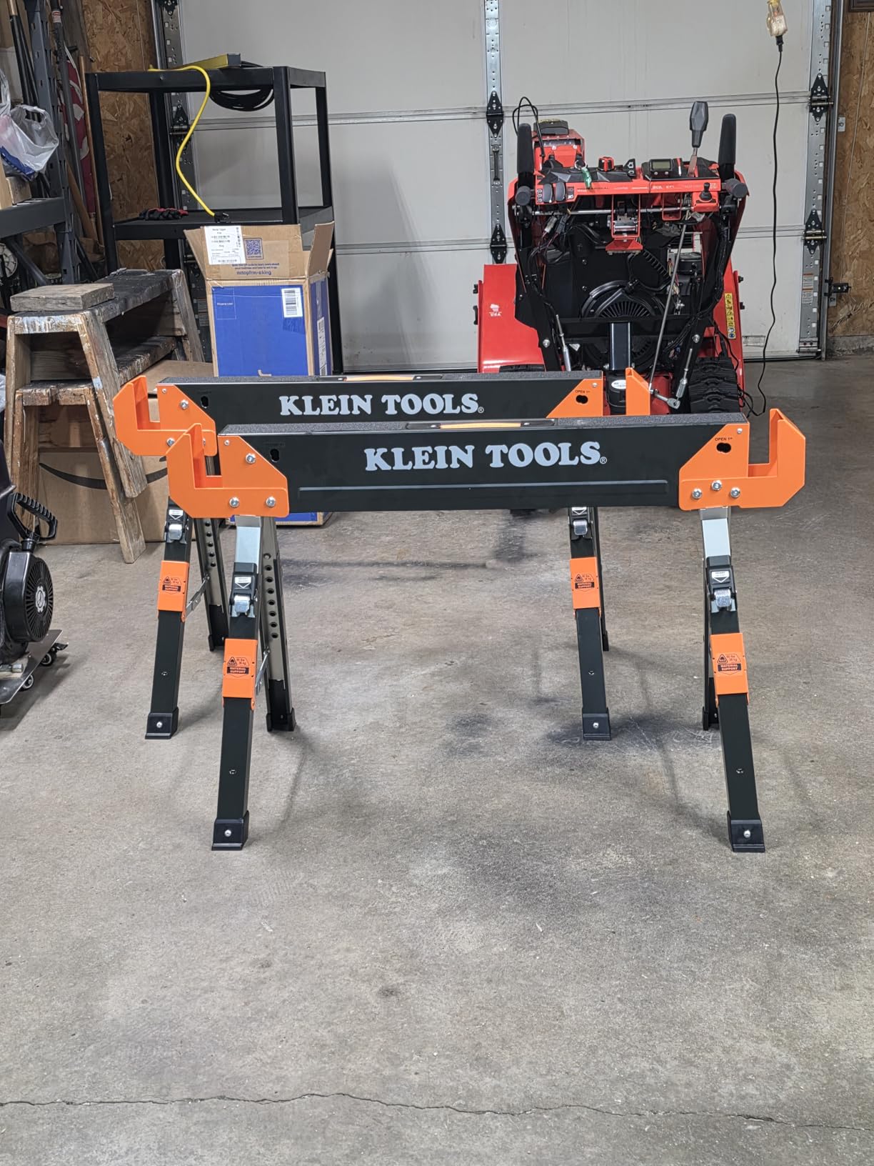 Klein Tools 80178 Folding Saw Horse, Adjustable 26 to 32-Inch Height, 2x4 Support Arms, Heavy Duty Jobsite Table, 2-Pack customer photo 2