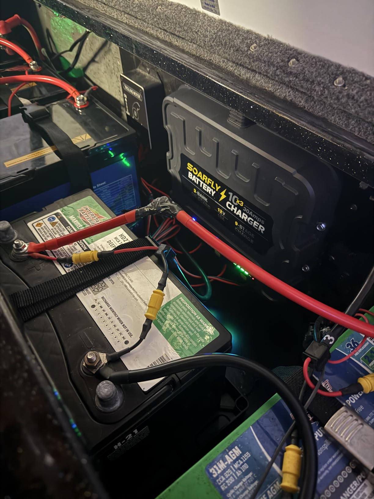 SOARFLY 2 Bank Marine Battery Charger, 10A (5A/Bank) 12V Waterproof On BOAD Boat Battery Charger, Battery Maintainer & Desulfator for SLA/AGM, Lithium (LiFePO4), Calcium & Deep-Cycle Battery customer photo 2