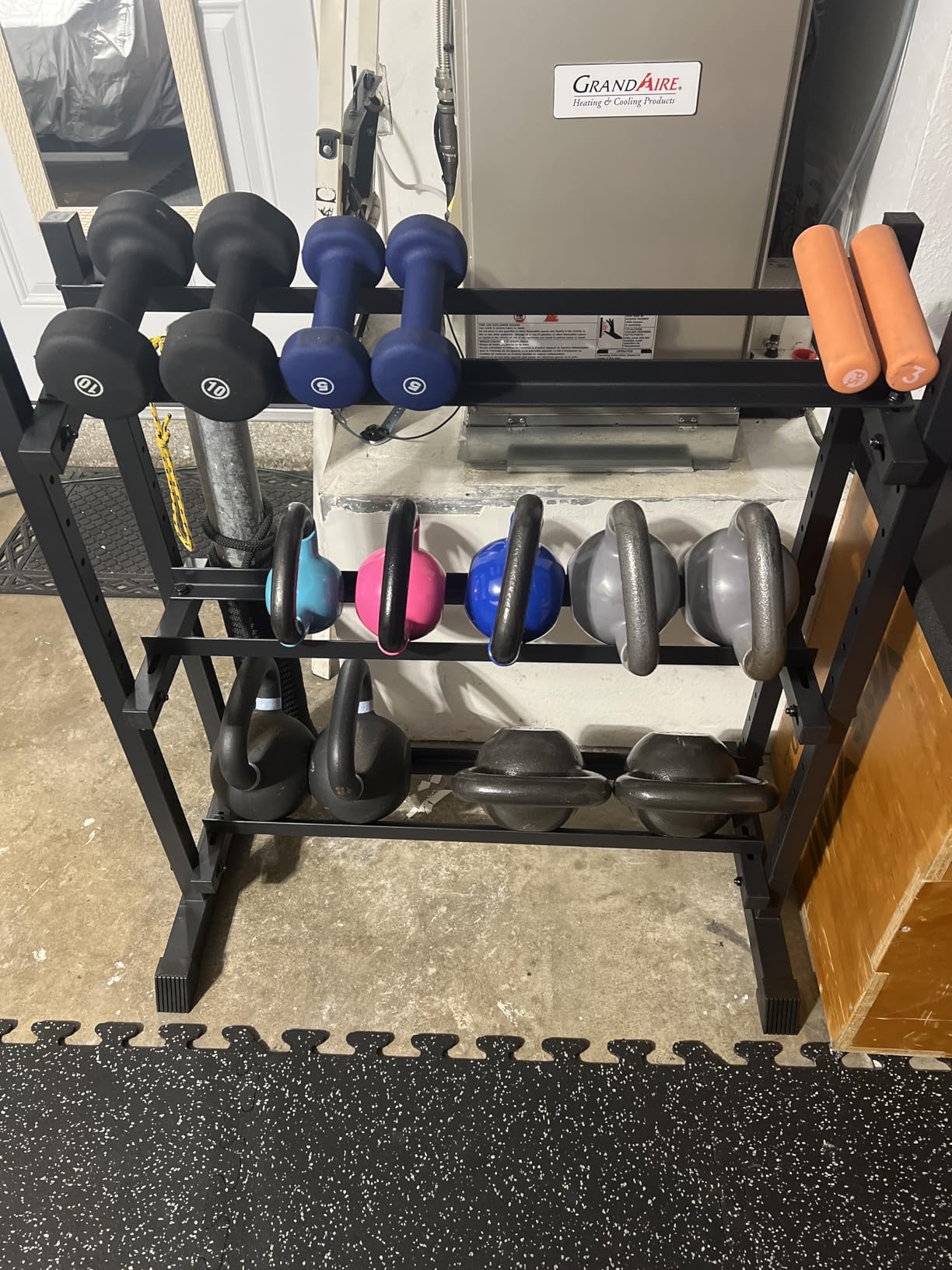 Jusgym Dumbbell Rack Stand Only, 3 Tier Adjustable Height & Angle 1100LBS customer photo 1