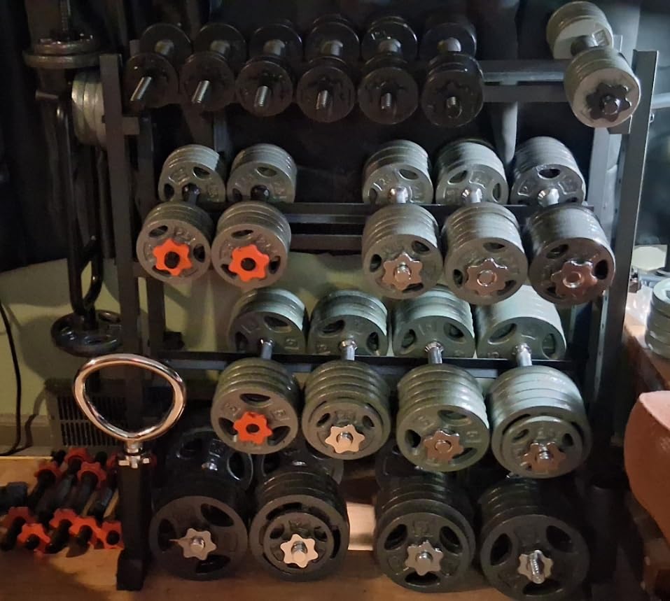 Jusgym Dumbbell Rack Stand Only, 3 Tier Adjustable Height & Angle 1100LBS customer photo 2