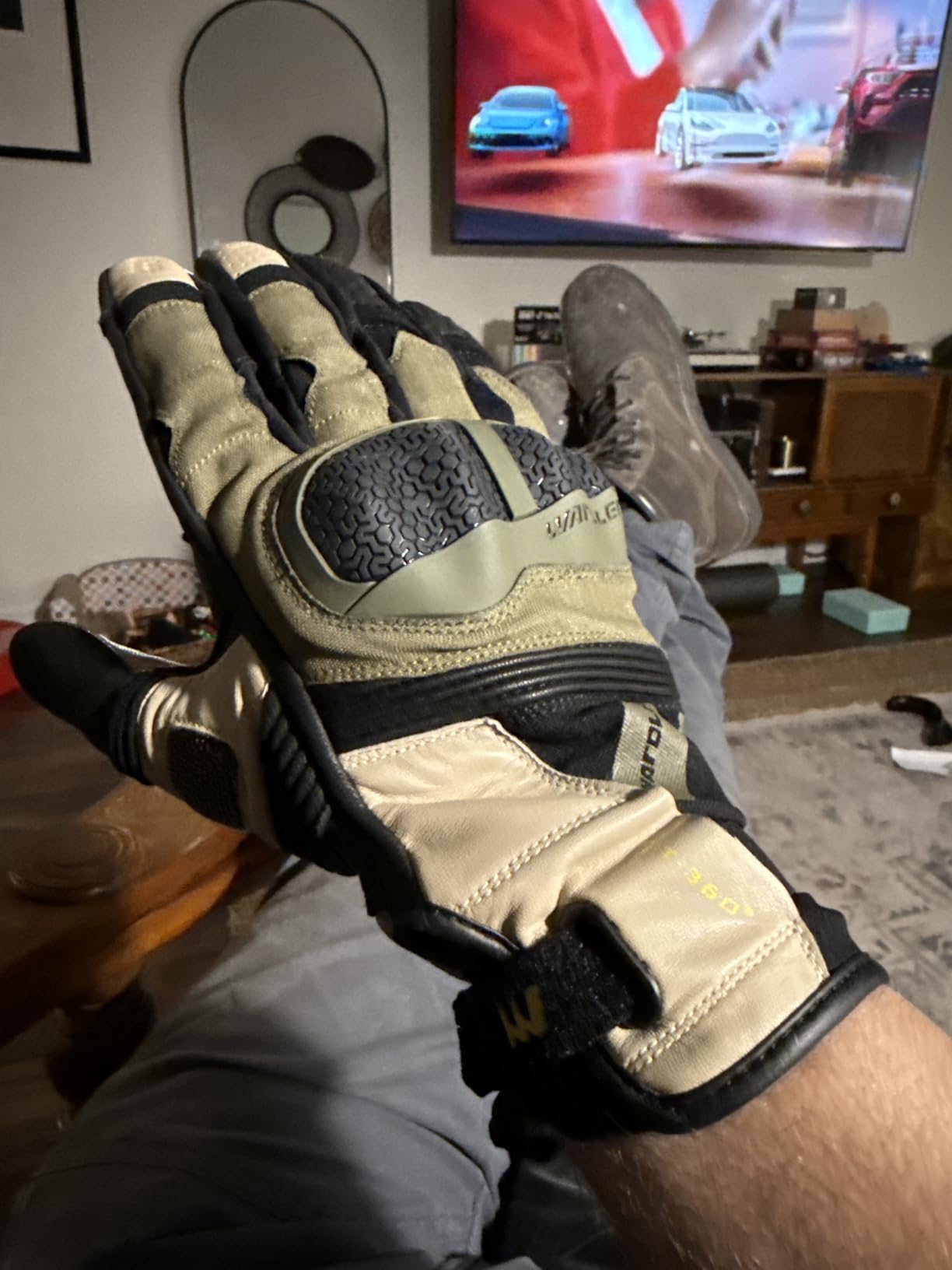 Atlas Men's ADV Touring Motorcycle Gloves Leather TPU Knuckle Protection Touchscreen Long Cuff customer photo 1