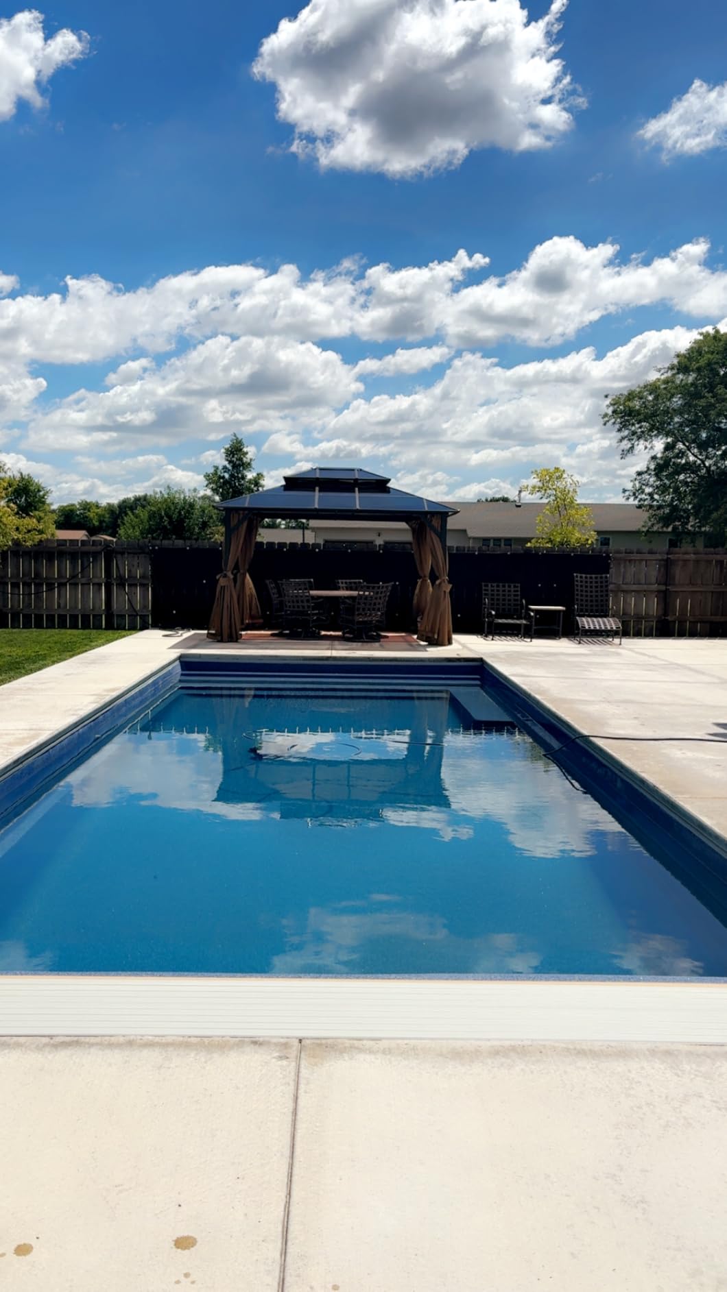 Aoxun 12'x10' Hardtop Gazebo with Polycarbonate Double Roof, Brown customer photo 1