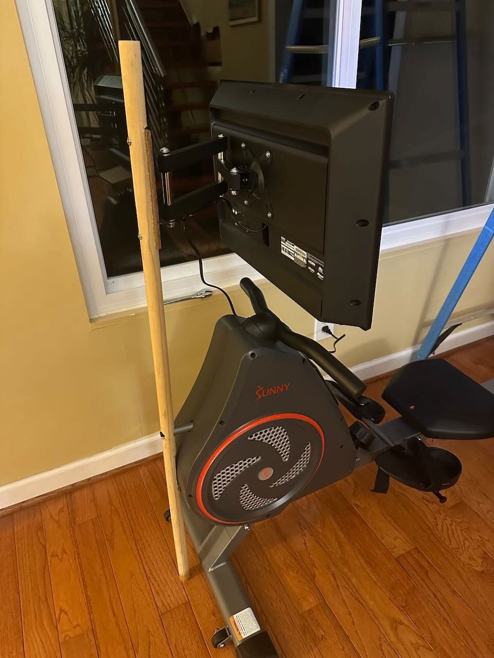 Sunny Health & Fitness Air Rowing Machine, Space-Saving Rower with Long Rail and Upright Storage for Home Gym, Full-Body Cardio Workout, Free SunnyFit Training App customer photo 2