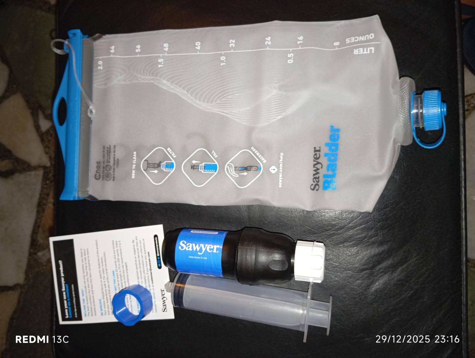 Sawyer Squeeze Water Filtration System, Cnoc Premium 2 Liter Bladder, Clear customer photo 2