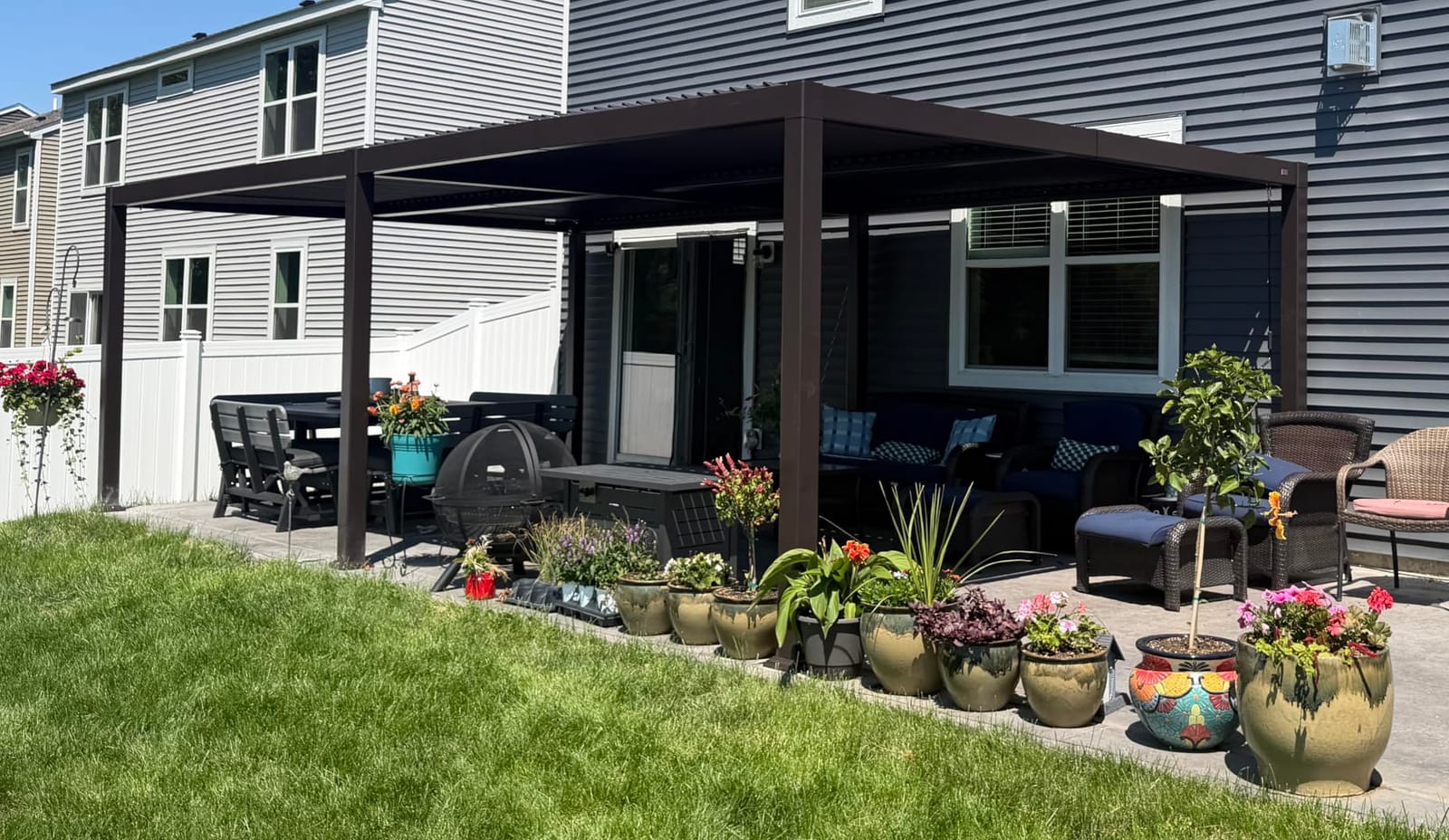 PURPLE LEAF Outdoor Louvered Pergola 10' x 16' Patio Aluminum Gazebo Bronze customer photo 1