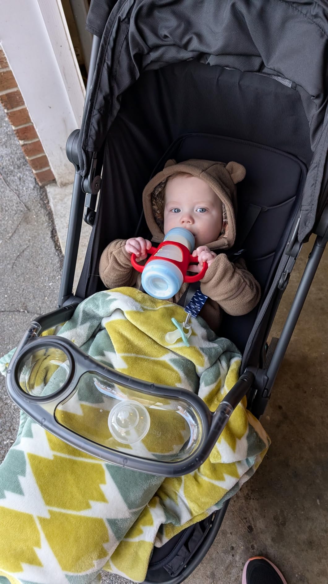 UPPAbaby MINU V3 Travel Stroller - Lightweight + Compact - Savannah | Lightweight at 16 lbs, fits in overhead bins, able to be used from birth, large basket holds up to 20 lbs customer photo 2
