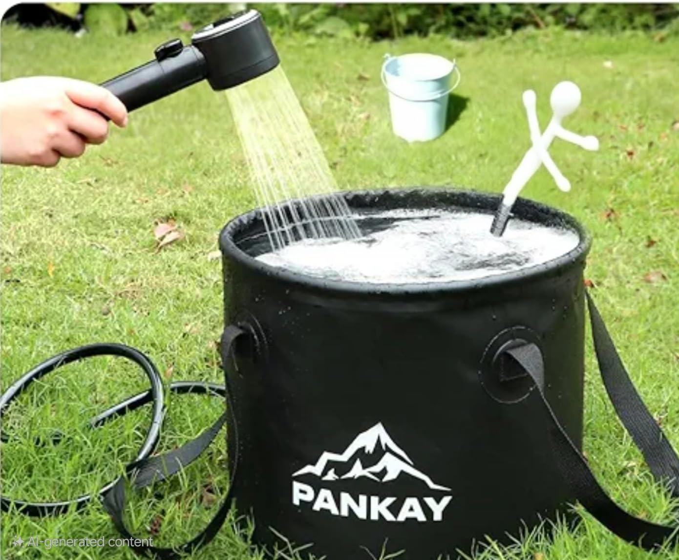 Rechargeable Portable Shower Pump for Camping, 8000mAh, XL Foldable Bucket customer photo 2