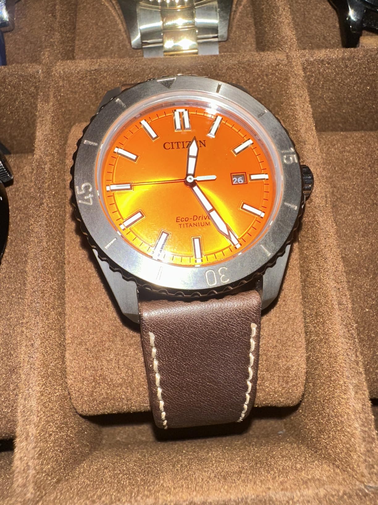 Citizen Men's Eco-Drive Brycen Sport Casual Watch, Silver-Tone Super Titanium Case, 3 Hand, Date customer photo 1