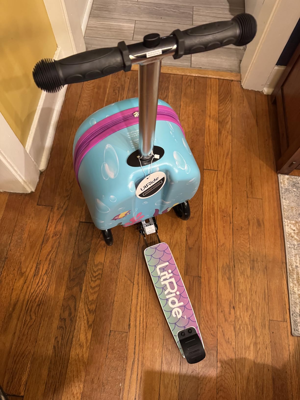 Kids Ride-On Scooter Suitcase, Carry-On Luggage, Ages 4+ customer photo 1
