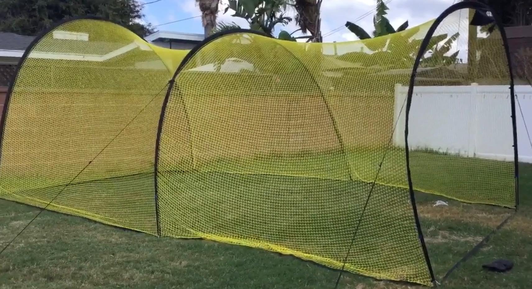 Upgraded 22ft x 12ft x 8ft Baseball & Softball Batting Cage Net with Pitching Machine Hole, 5ply 1.25'' Anti-Tear Netting, 13.4MM Fibreglass Poles, Portable Carry Bag customer photo 1