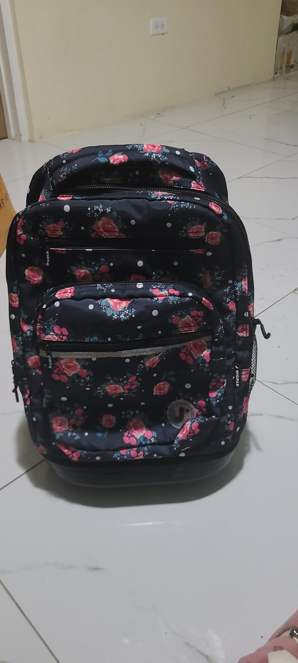J World Sundance Laptop Rolling Backpack for Girls Boys. Roller Bookbag with Wheels, 20 Inch, Wiggle Blue customer photo 1