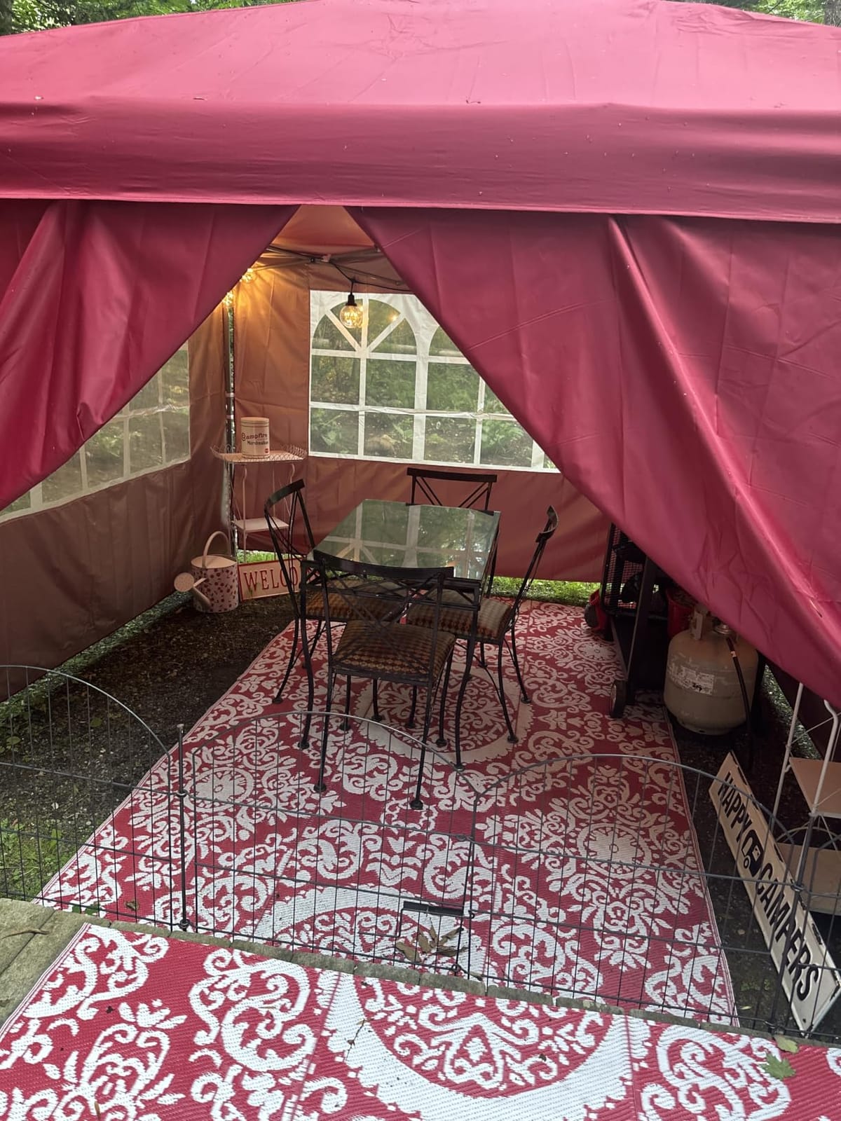 GDY 10x10 Pop Up Canopy Tent with 4 Sidewalls, Easy Set up, Outdoor Silver Coated Beach Gazebos, Carpas with 4 Sandbags, for Events, Parties,Camping,White. customer photo 2