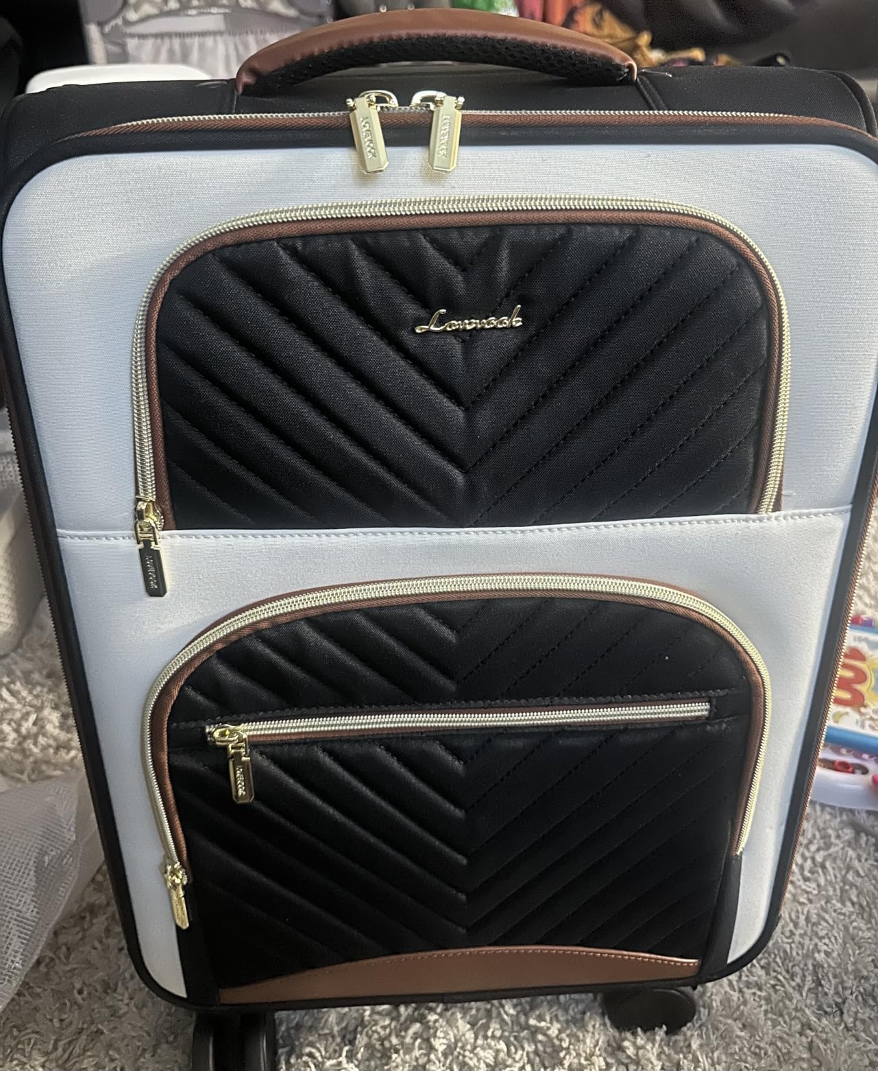 LOVEVOOK Carry on Luggage 22x14x9 Airline Approved, Waterproof Carry on Suitcase with 3 Pouches, Lightweight Softside Underseat Travel Luggage with 360 Spinner Wheels, TSA Lock for Travel Business customer photo 2
