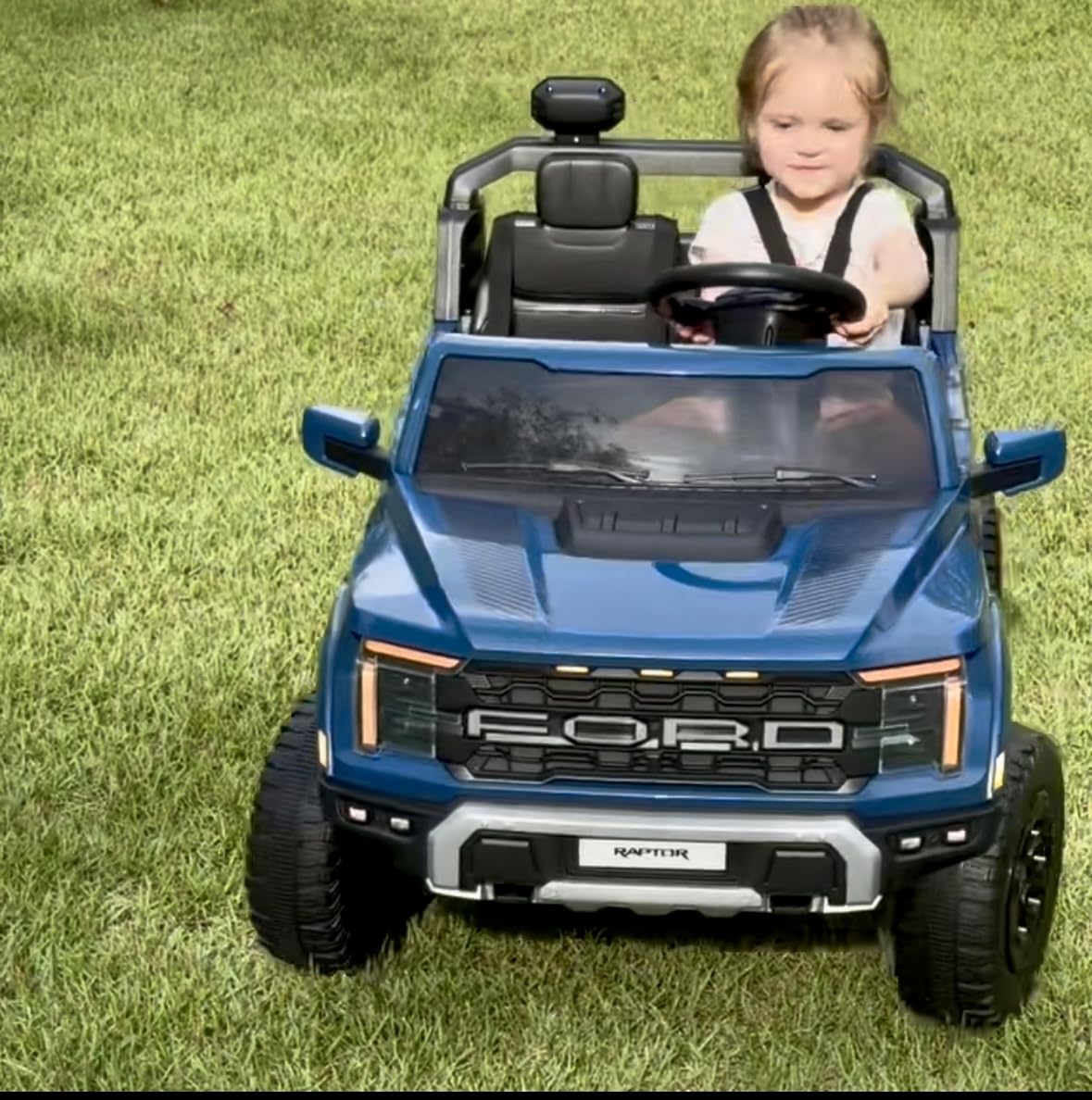 First Ride On 24V Ride on Toys for Big Kids, Licensed Ford F-150 Raptor 2 Seater Ride on Car w/Remote Control, Electric Car w/Power Pedal & Durable Wheels, LED Lights, Music, Metal Suspension (Black) customer photo 1