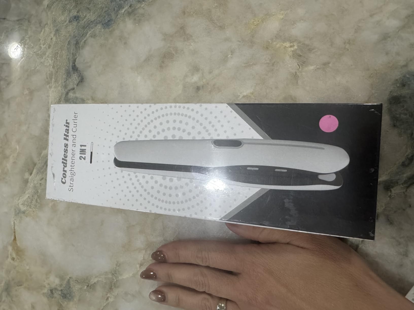 Cordless Hair Straightener, Mini 2-in-1 Travel Flat Iron, Grey customer photo 2
