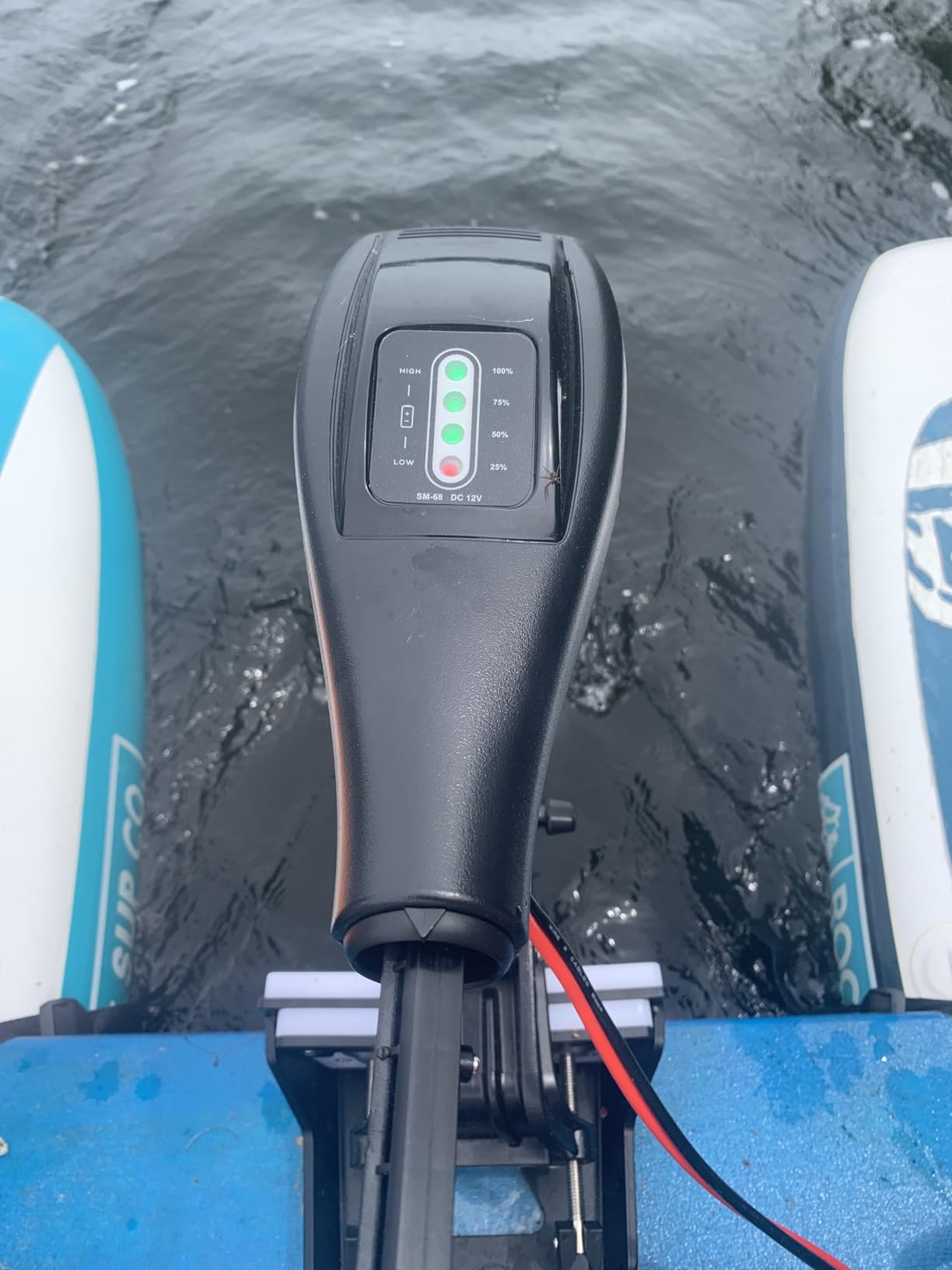 68LB Thrust Trolling Motor 8 Speed Electric Outboard Motor Boat Kayak Motor with 6'' Adjustable Handle 30'' Shaft Length & LED Indicator Transom Mounted for Kayak, Fishing Boat customer photo 2