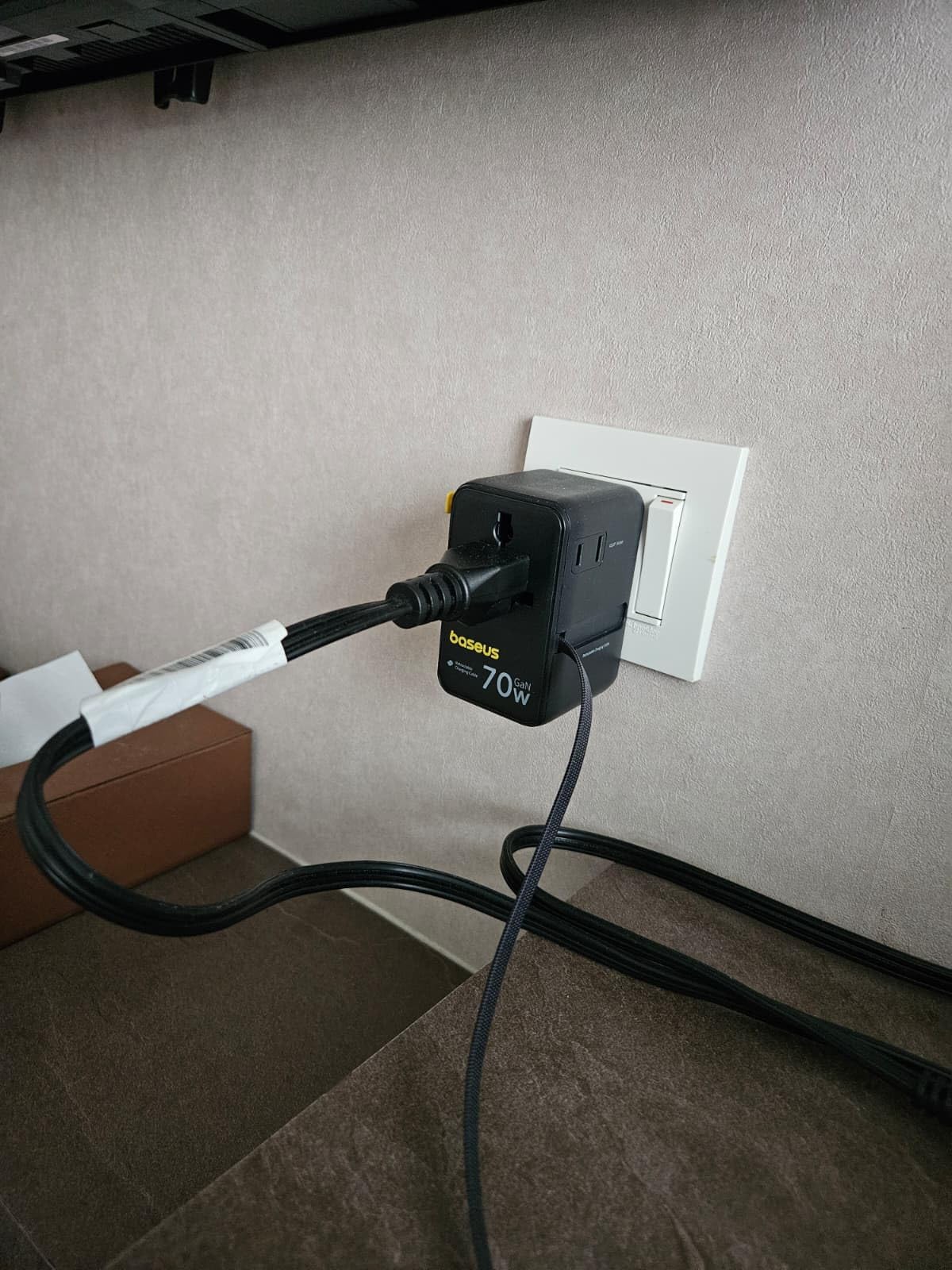 Baseus 70W Universal Travel Adapter, 6-in-1 International Plug Adapter | Worldwide Wall Charger with Retractable Cable, USB-C Fast Charging for USA/EU/UK/AUS and Over 200 Countries - Enercore CG11 customer photo 1