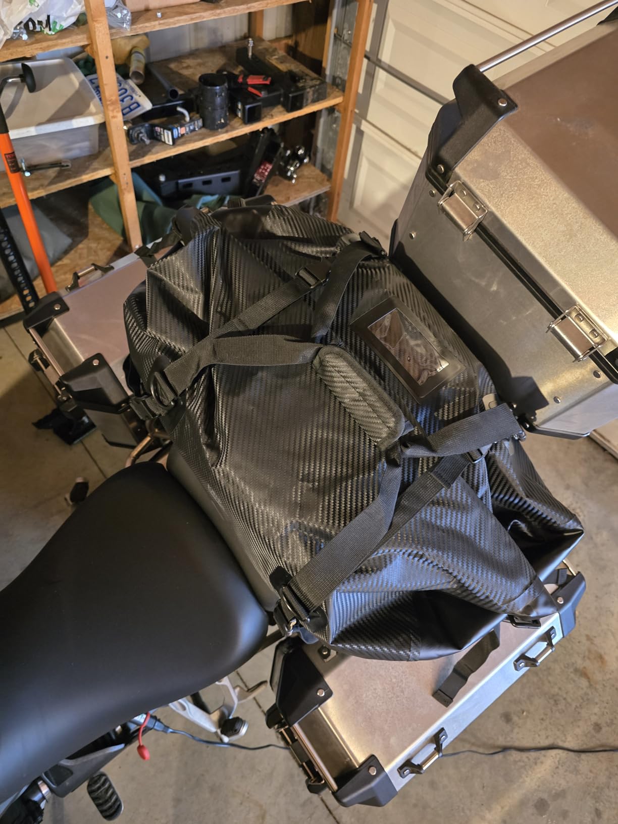 KEMIMOTO Waterproof Motorcycle Dry Bag – Duffle Tail Bag Soft Luggage, 25L/40L/65L Large Capacity with 4 Quick-Release Straps, Dustproof for Touring, Adventure, Motorcycling & Camping Black customer photo 1