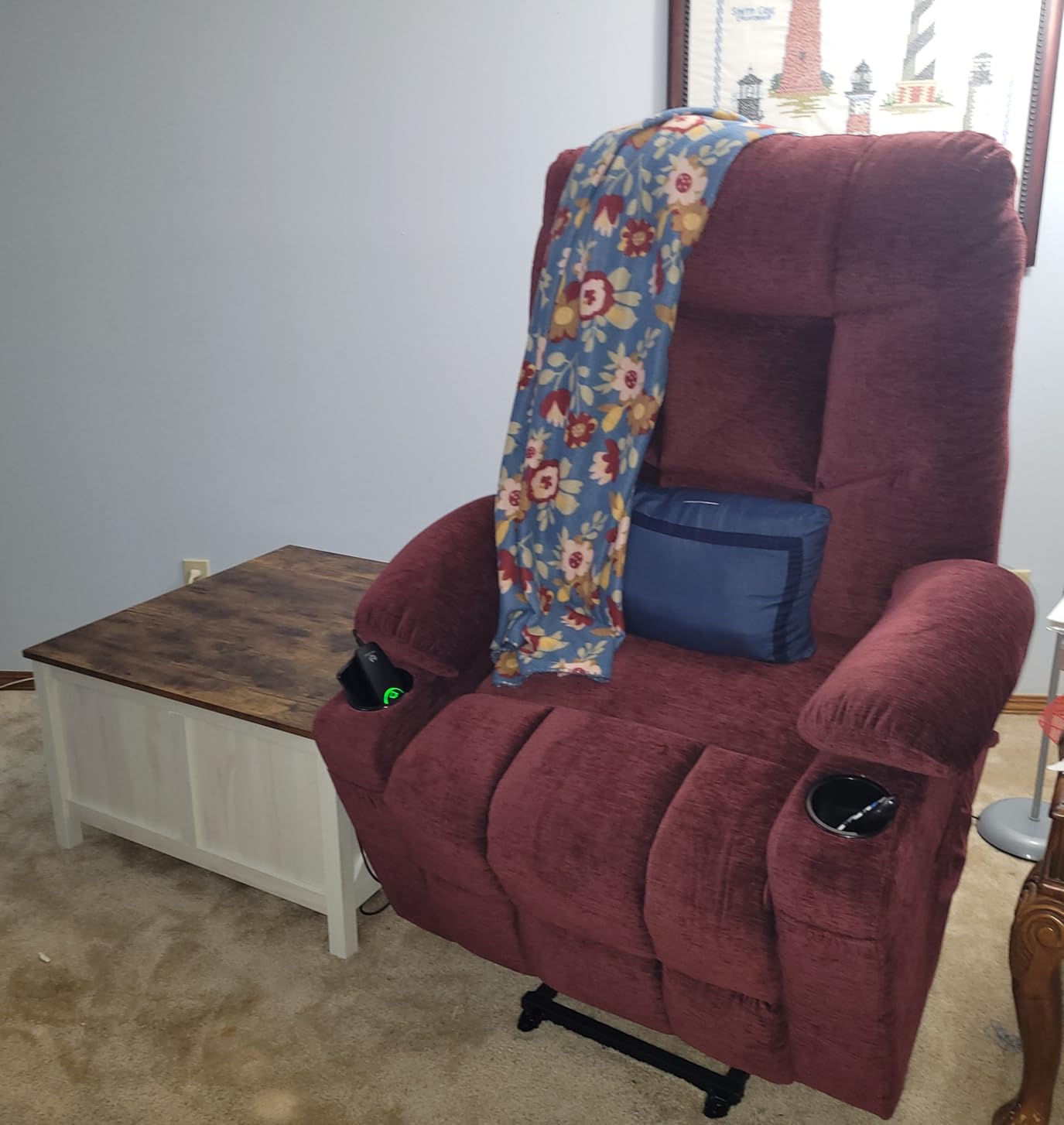 MCombo Power Lift Recliner Chair for Elderly, Fabric 7283 (Brown, Large) customer photo 2