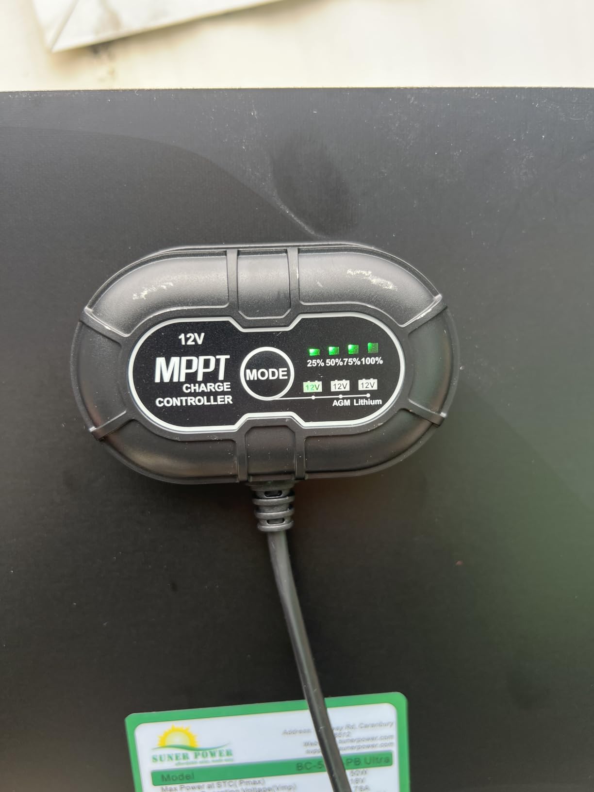 SUNER POWER Waterproof 50W 12V Solar Battery Charger & Maintainer PRO, Built-in UltraSmart MPPT Charge Controller, 12 Volt Solar Panel Trickle Charging Kits for Car Automotive Boat Marine RV Trailer customer photo 2