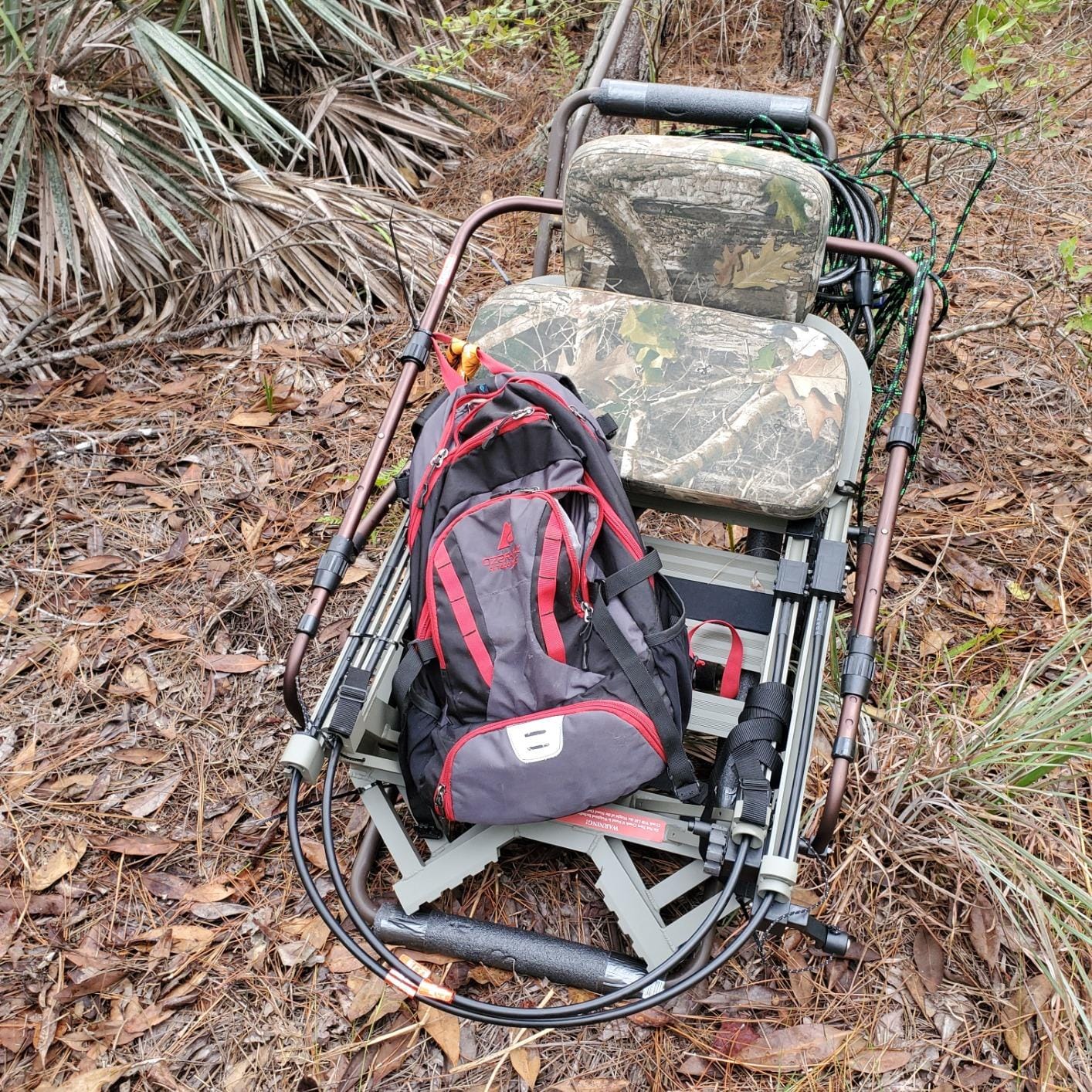 Goplus Folding Deer Cart, 550 LBS Adjustable Game Cart with 20 Inch Big Wheels, Heavy Duty Cargo Carrier, 2-in-1 Deer Hauler for Luggage, Firewood, Animal customer photo 2