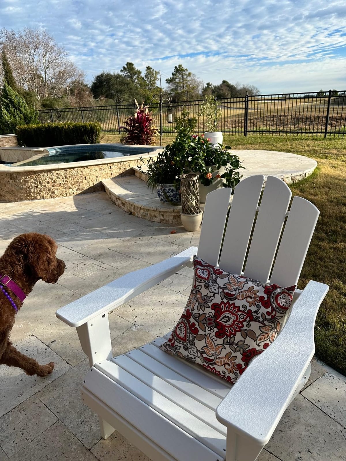 KINGYES Folding Adirondack Chair with Cup Holder, Navy customer photo 2