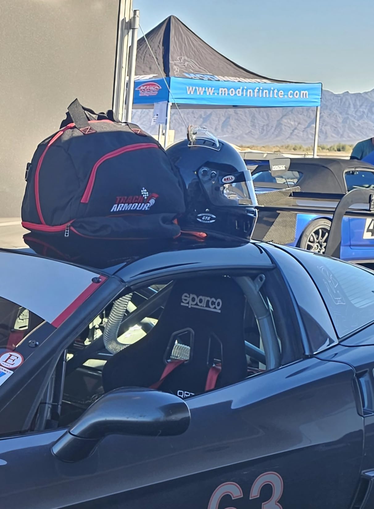 TRACK ARMOUR Motorcycle Helmet Bag & Racing Helmet Bag for Travel and Storage - Fleece Lined Helmet Carrier with Hidden Shoe Compartment, Waterproof, Motorcycle Gear Bag for Auto Racing, Track Day customer photo 2