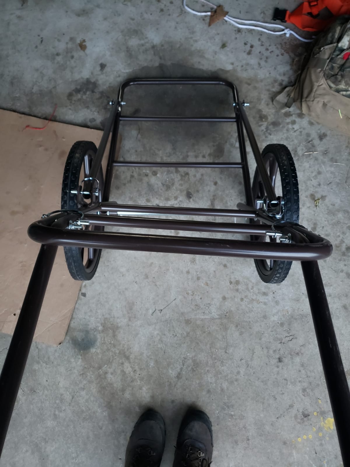 GYMAX Deer Cart, 550 lbs Folding Game Carts with Double-Layer, 20