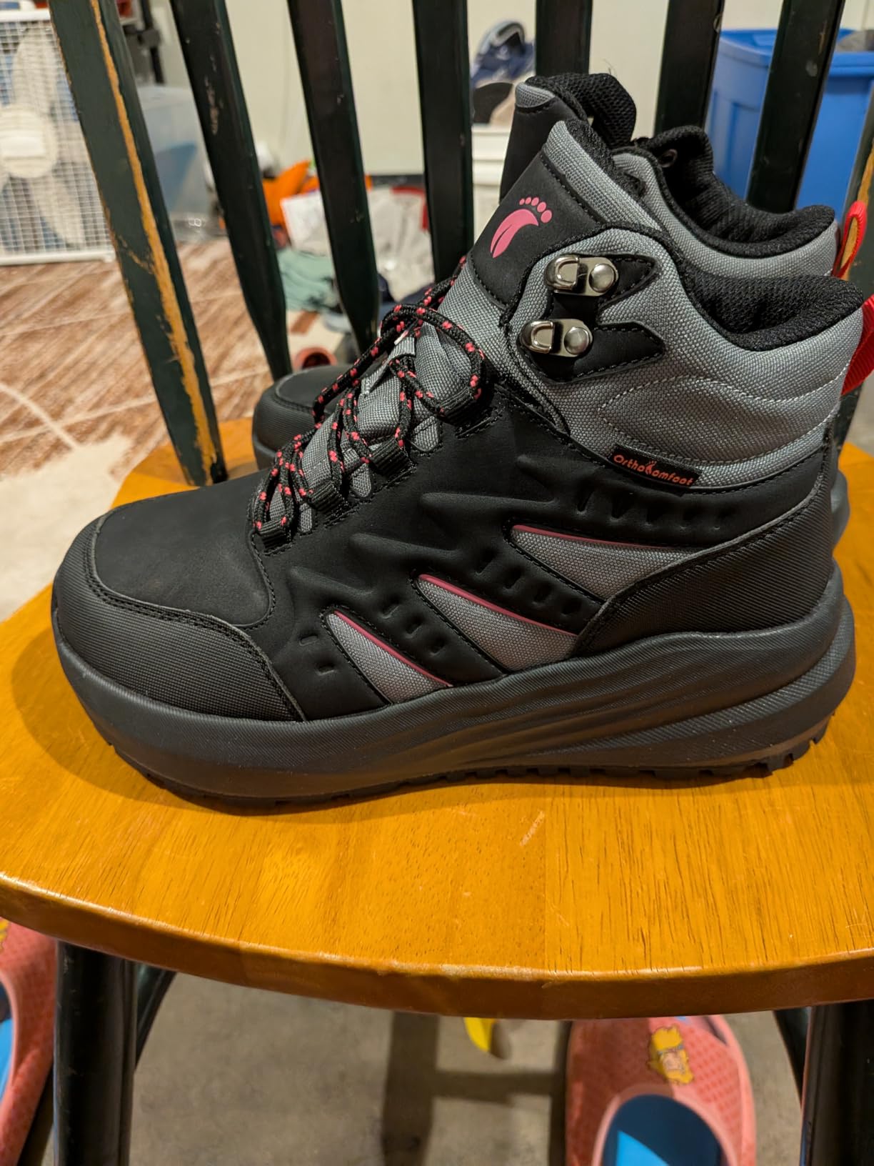 Women's Orthopedic Waterproof Hiking Boots: Comfortable Wide Toe Box Plantar Fasciitis Arch Support Diabetic Walking Shoes, Orthotic Outdoor Ankle Boots for Feet and Heel Pain Relief customer photo 1