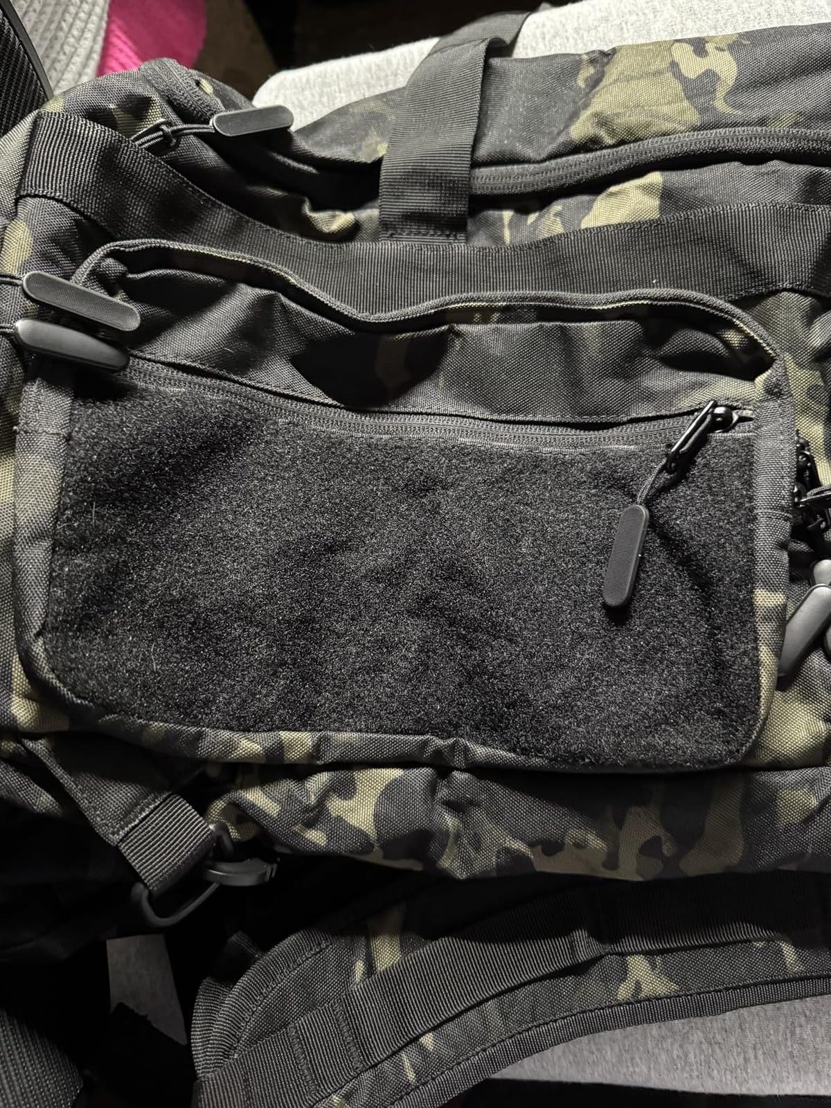 LHI 50L Tactical Duffle Bag for Men, 3-in-1 Gym Duffle and Backpack, Shoe Compartment, Laptop Sleeve and MOLLE, Carry-On Travel Weekender and Overnight Bag – Black CP Camo customer photo 2