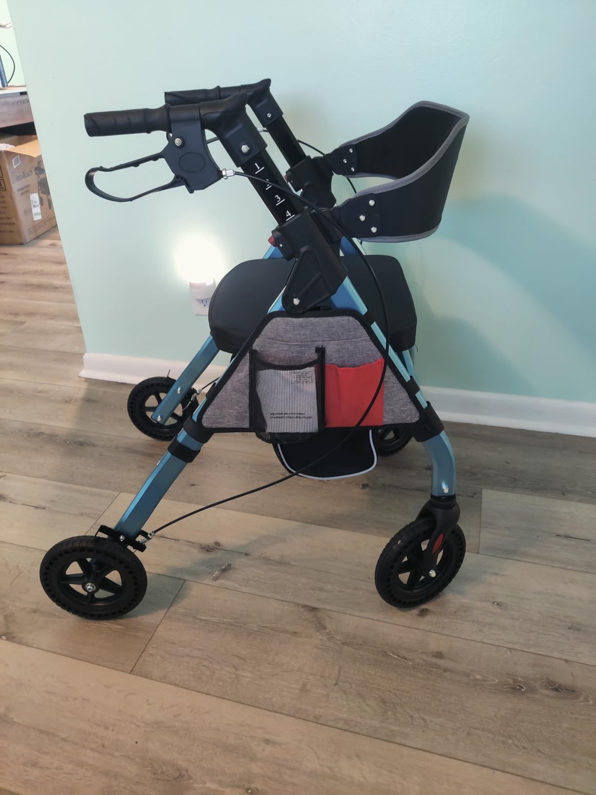 BlessReach Foldable Heavy-Duty Rollator Walkers with Seat for Seniors, Gray customer photo 2