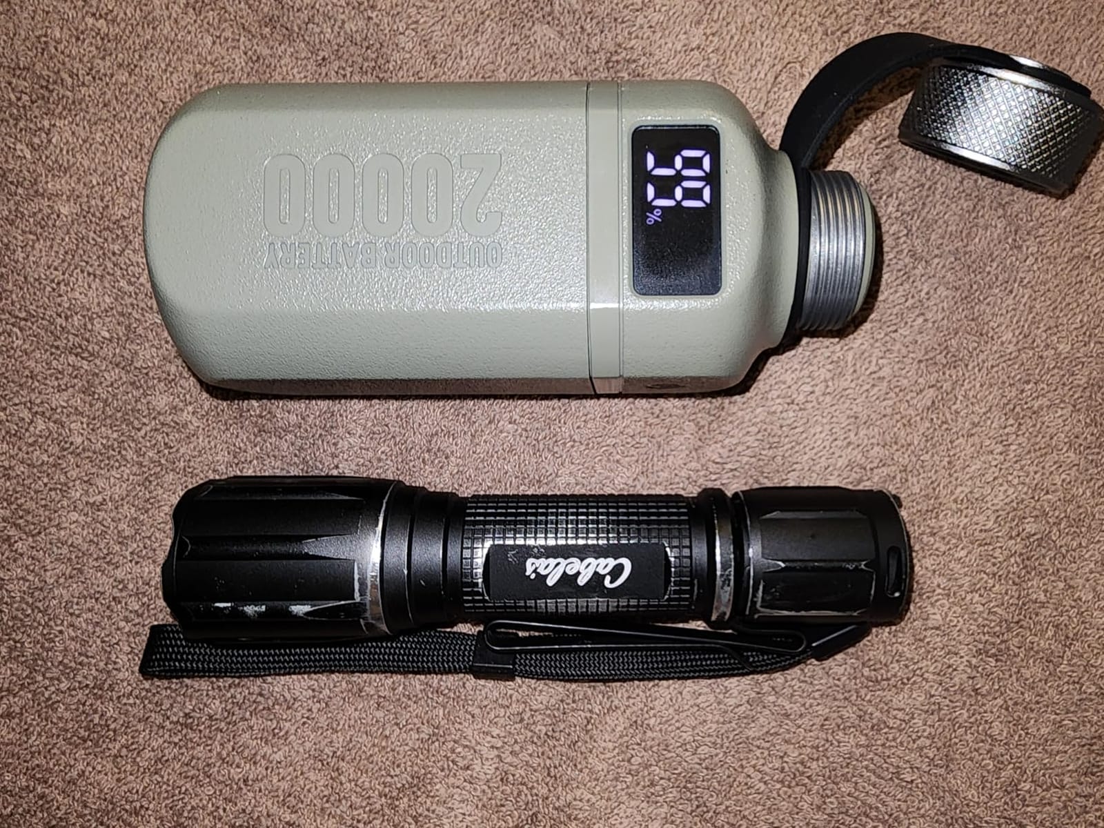 20,000mAh Rugged Power Bank with Fast Charge USB-C PD, IP68 Waterproof Shockproof, Includes 420lm Bright Camping Lantern, Tactical Outdoor Charger for Hiking Camping Survival Emergency (Black) customer photo 1