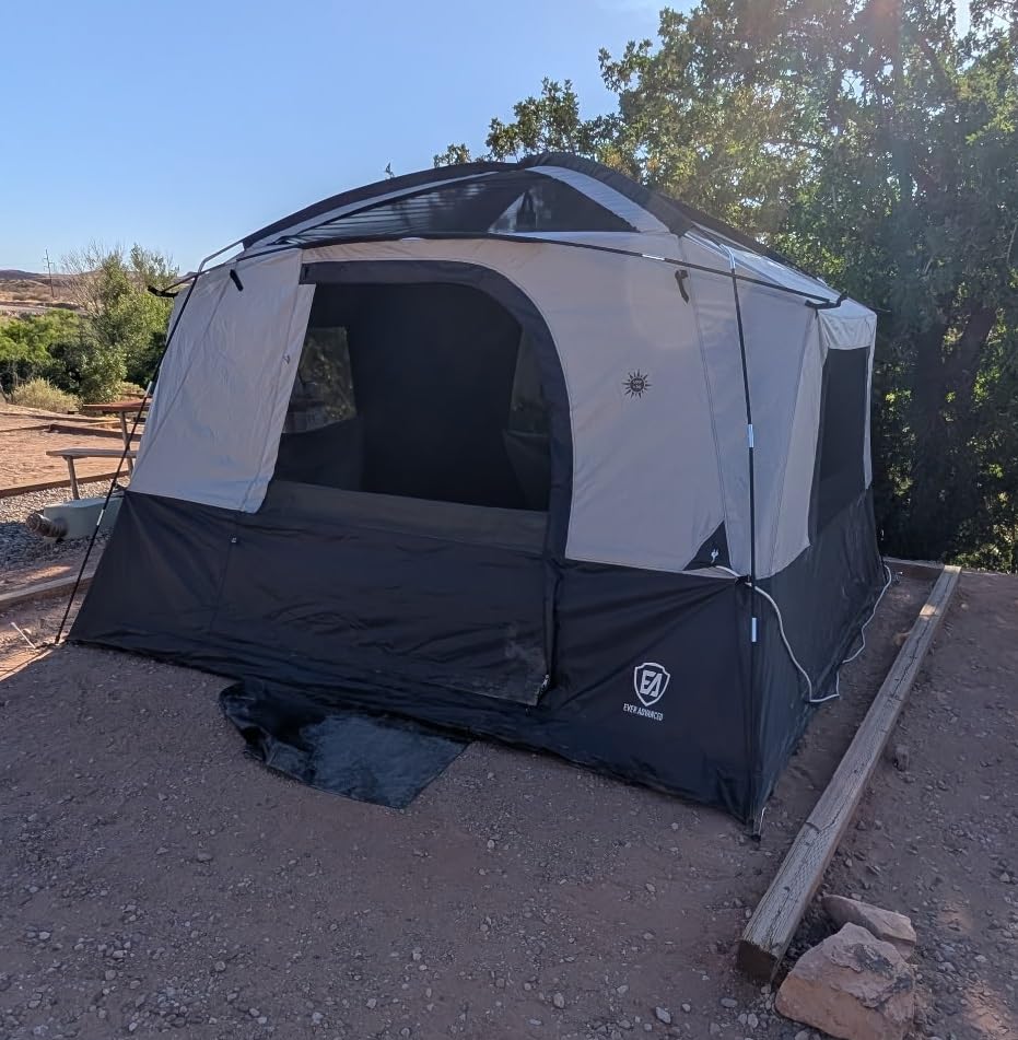EVER ADVANCED Blackout Design 6 Person Camping Tent with 80 sq.ft Massive Vestibule, Large Mesh Screen Room, 81in Tall Expanded Headroom, Blackout Coating, 4000mm Water-Resistant Compact Orange customer photo 2