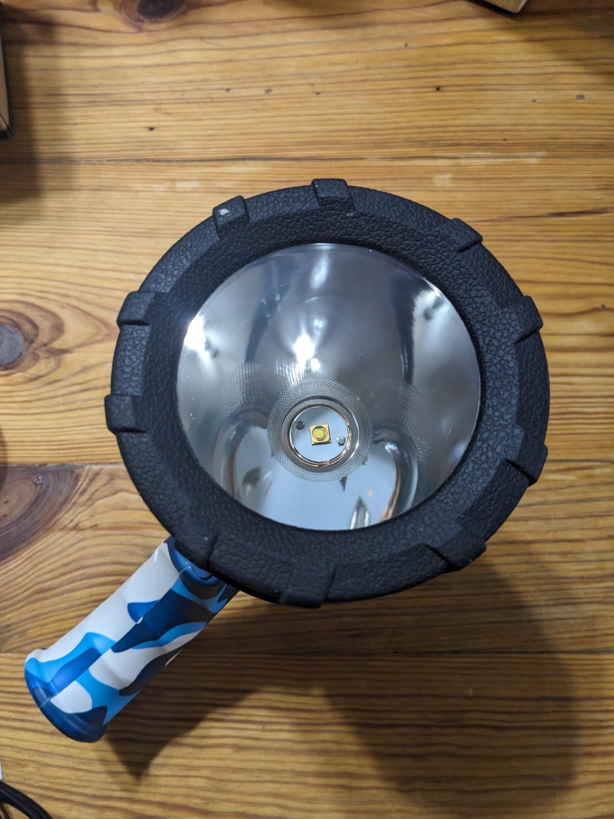 XINXI Rechargeable Spotlight, 2,000,000 Lumen High Powered Flashlight, IP67 Waterproof Handheld Search Light, Featuring Long Runtime as an Outdoor Spot Light for Hunting, Camping, Fishing (Blue) customer photo 2