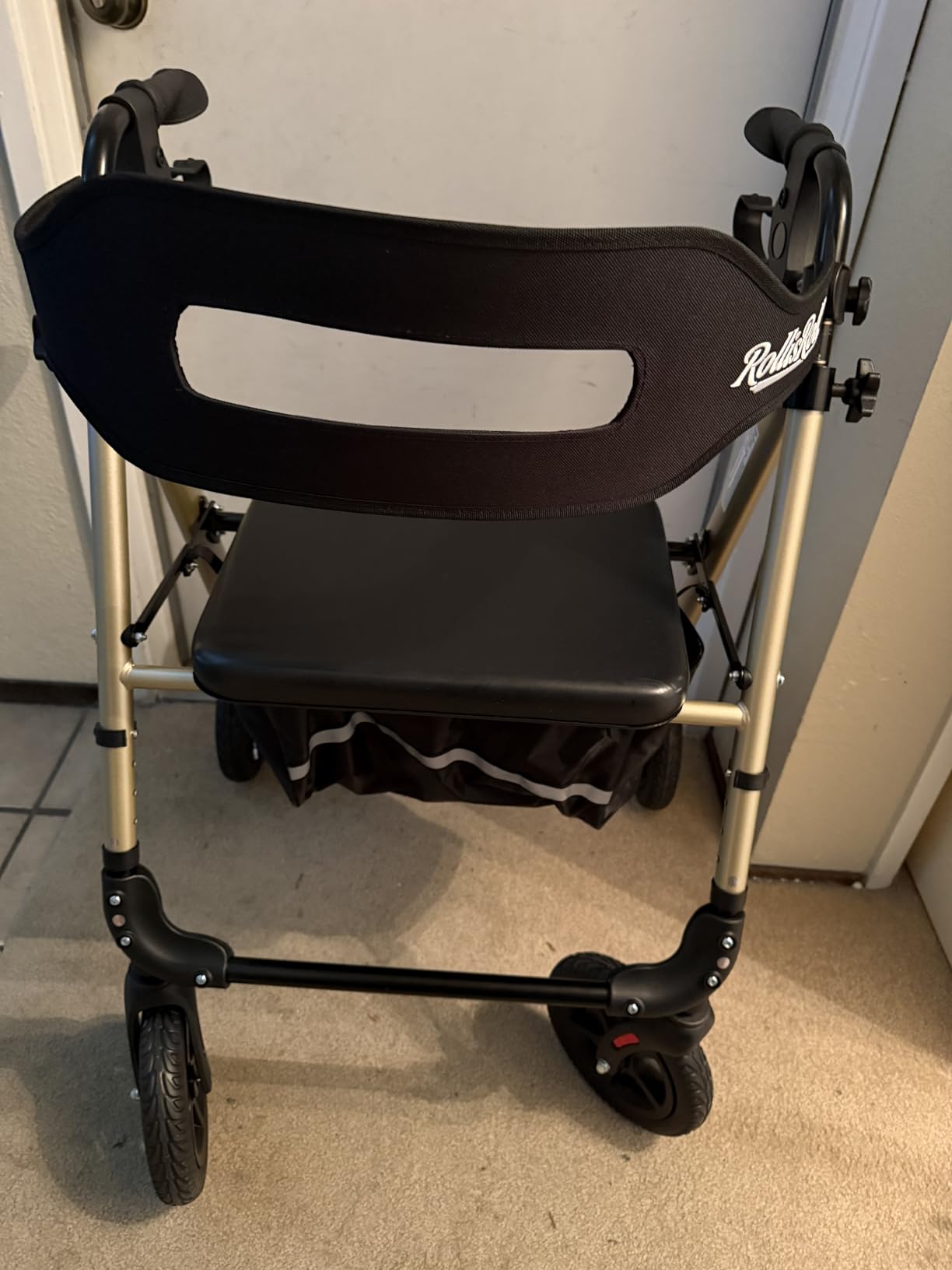 Walkers for Seniors Taller 5.3~7ft, Lightweight Foldable Rollator Walker, Built in Cable, Reinforced Aluminum Frame, 8