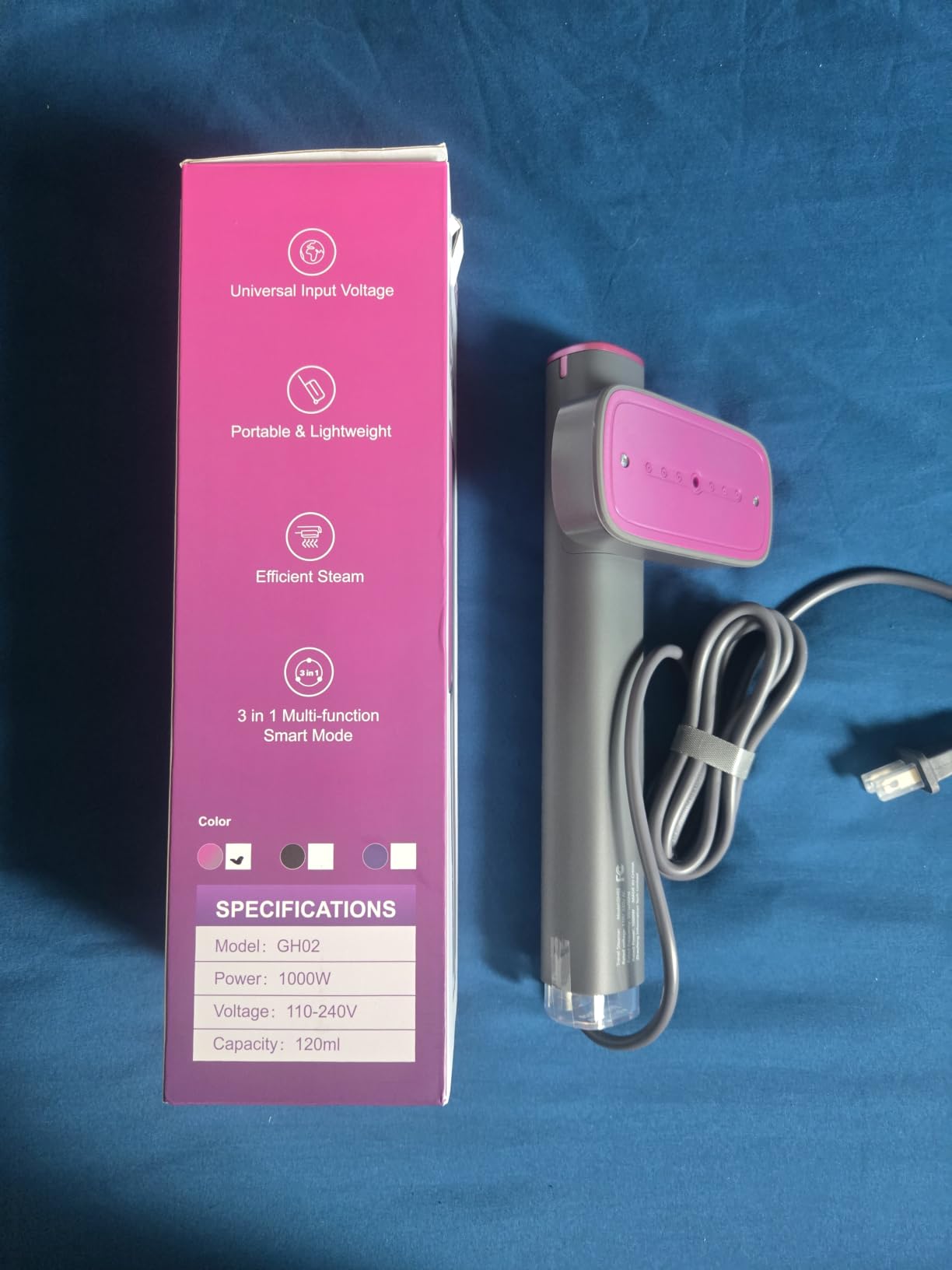 OGHom Steamer for Clothes, 110-240V Travel Steamer & Iron 2 in 1, 1000W Powerful Steam, Portable Handheld Garment Wrinkle Remover, 30s Fast Heat-Up with Dry & 2-Steam Control, for Global & Europe-Black customer photo 2