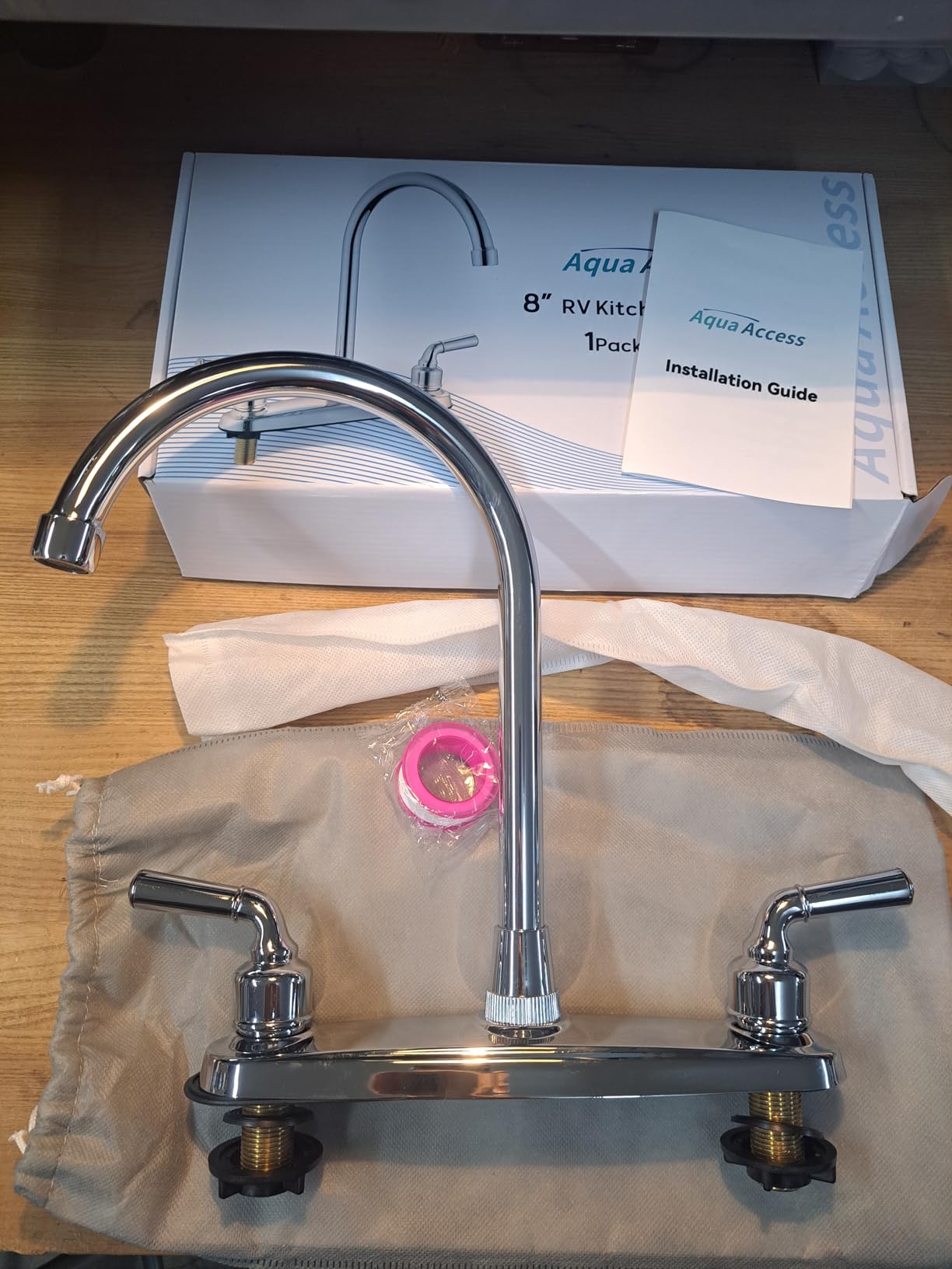 All Metal RV Kitchen Faucet, Camper RV Kitchen Sink Faucet Replacement | Made of All Metal, Equipped with Water-saving Aerator and 360 Degree Swivel Arch, 8 Inch, 2 Hole Installation, Chrome customer photo 1