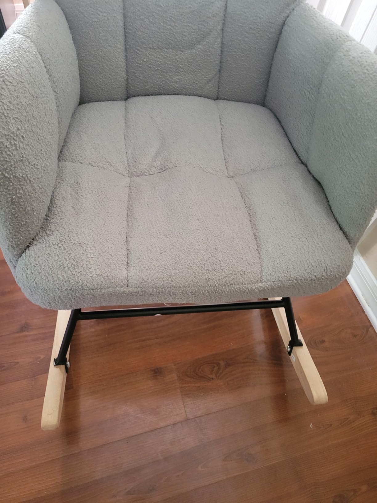 COMHOMA Nursery Rocking Chair with Ottoman,Teddy Upholstered Glider Rocker customer photo 1