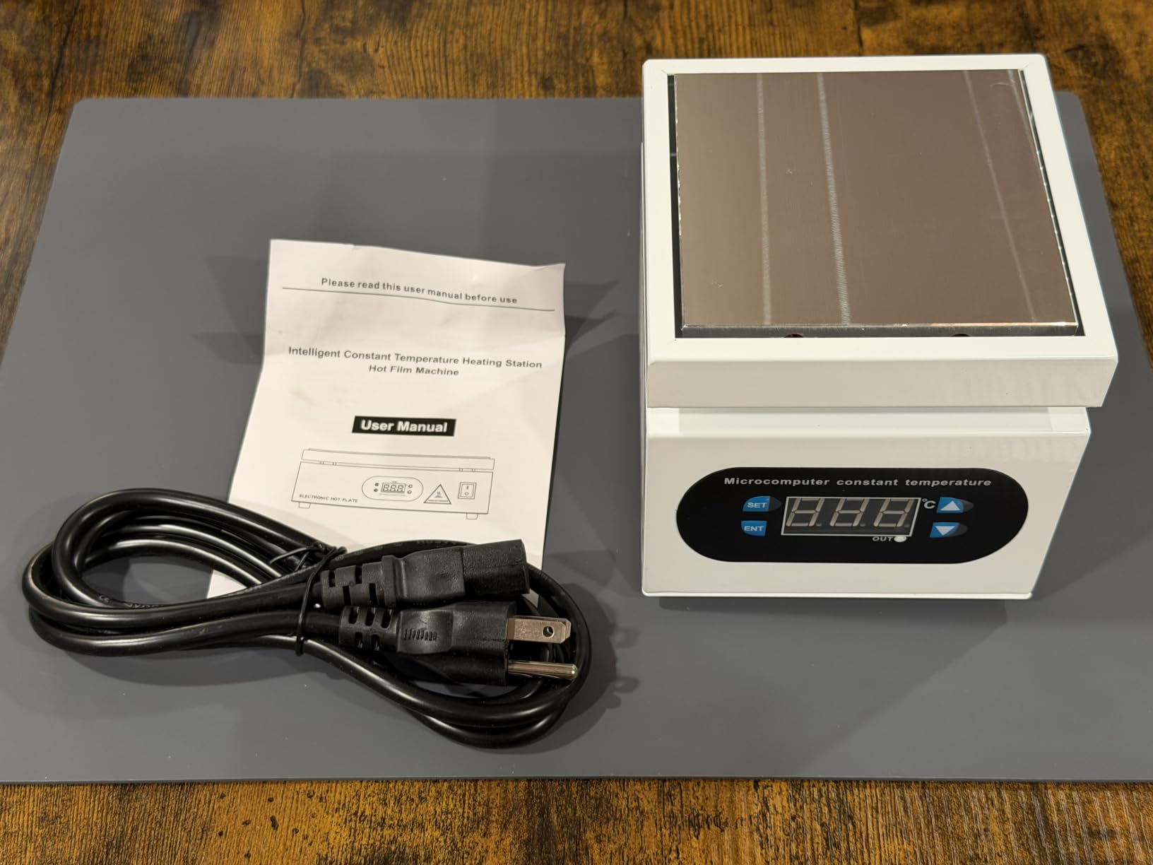 Soldering Hot Plate, PCB Preheater Rework Station with Digital Temperature Control, 100×100mm Heating Area for Multi-Point Heating, Electronics Repair, SMD Soldering, PCB Rework DIY110V 350W customer photo 2