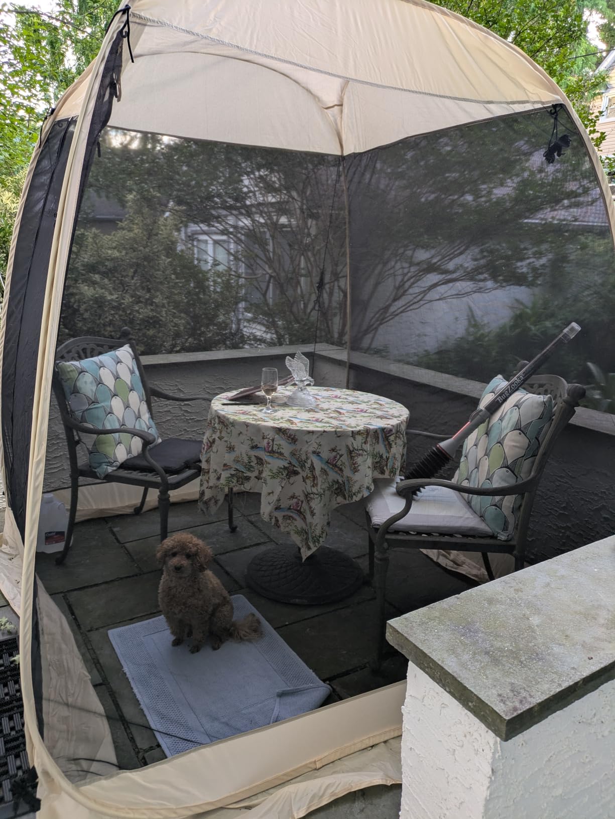Alvantor Pop Up Screen House Tent 10x10 FT, Snap-fit Black Mesh Screen Gazebo with Peaked Roof, Portable Screen Room Canopy Shelter with Sandbags for Camping, Backyard, Picnic customer photo 1