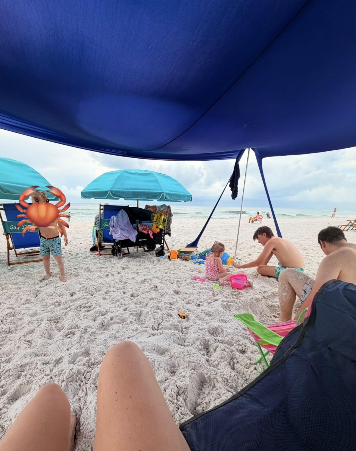 Beach Tent Sun Shelter 10x10FT, UPF 50+ Beach Shade Canopy with 8 Sandbags customer photo 1