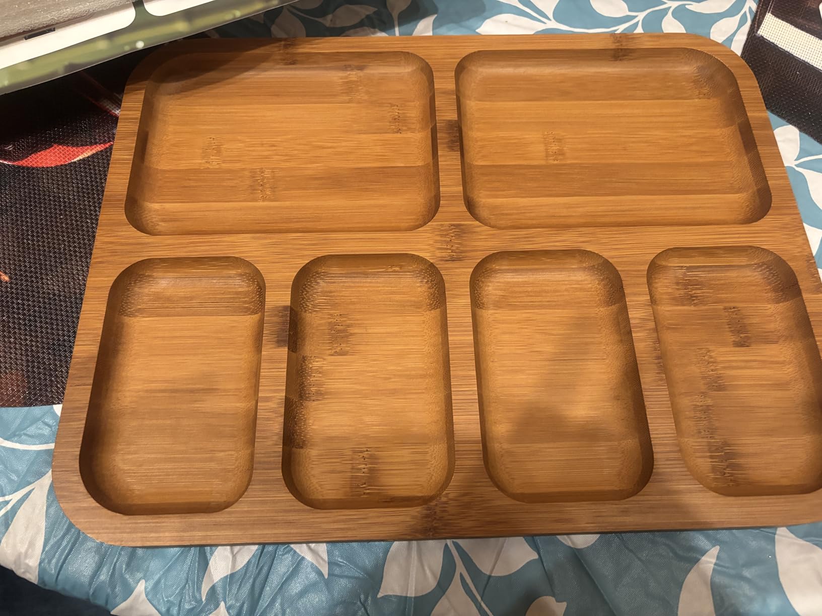 Charcuterie Board with Lid, Carbonized Bamboo, Knives Set and Bowls | Portable Double-Sided Locking Design, Cheese, veggie & Snack Serving Tray, Great for Picnics & Housewarming Gifts customer photo 1