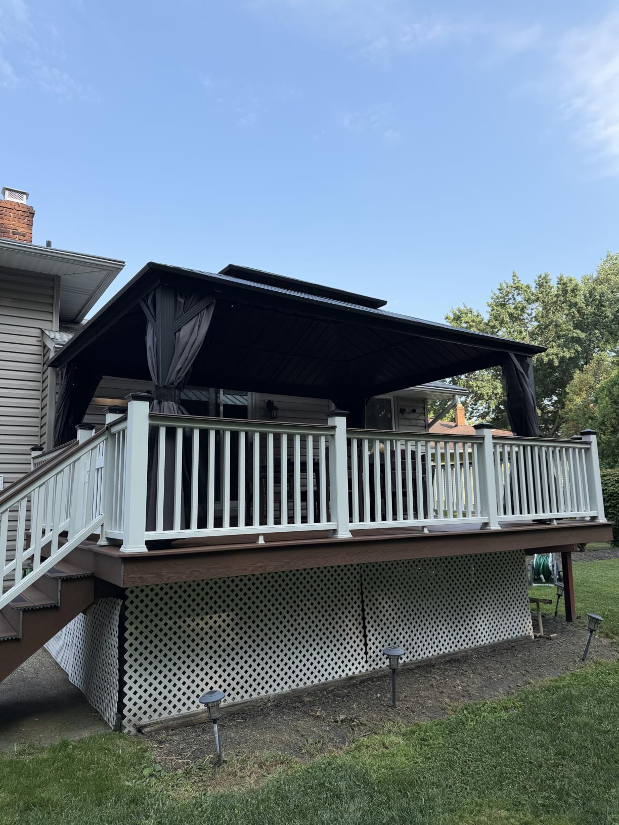 PURPLE LEAF Patio Hardtop Gazebo 8' x 12' Aluminum with Double Roof, Grey customer photo 1