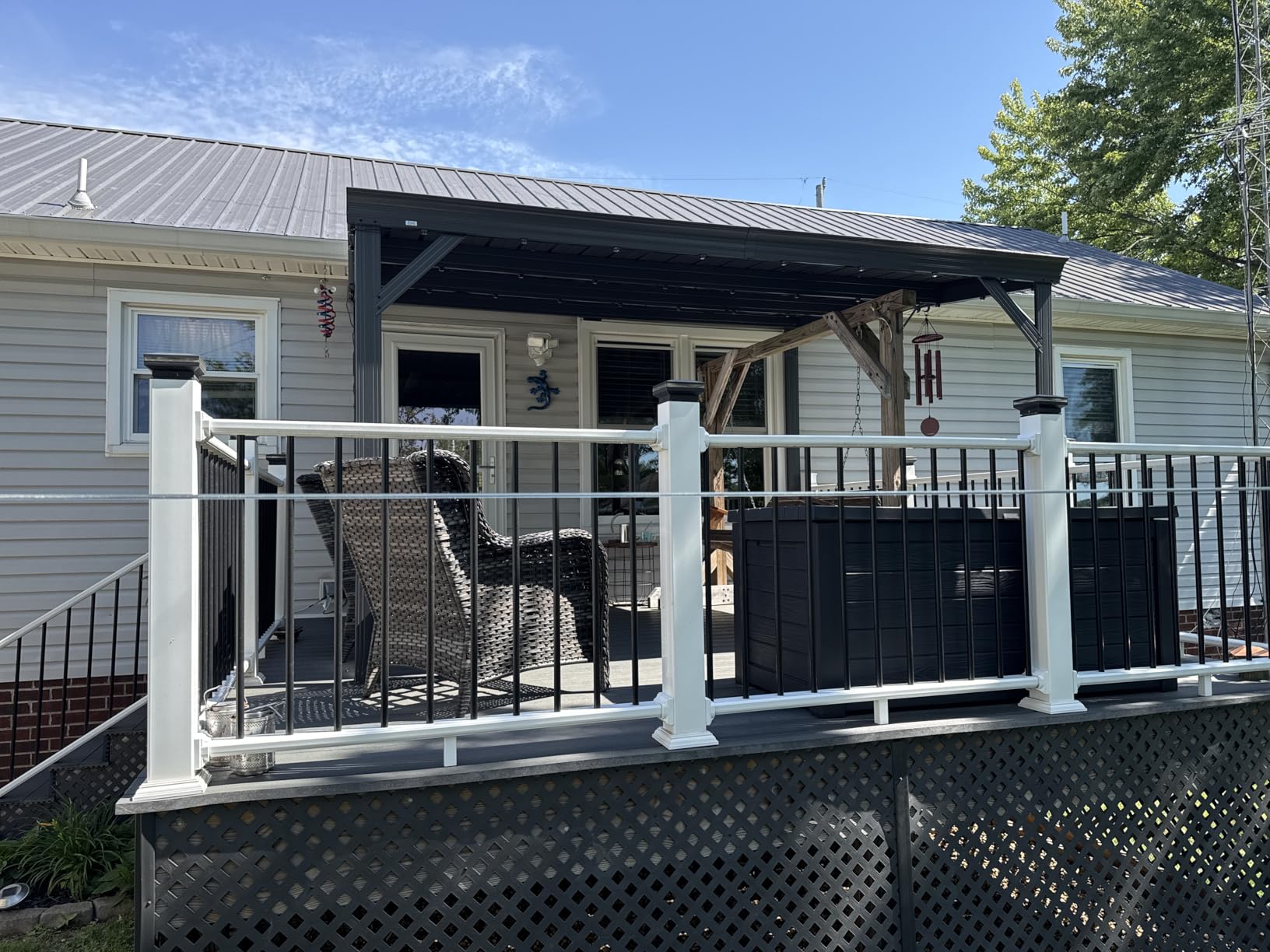 Domi 10'x 16' Lean to Gazebo,Outdoor Gazebo Pergola with Sloped Roof, Grey customer photo 1