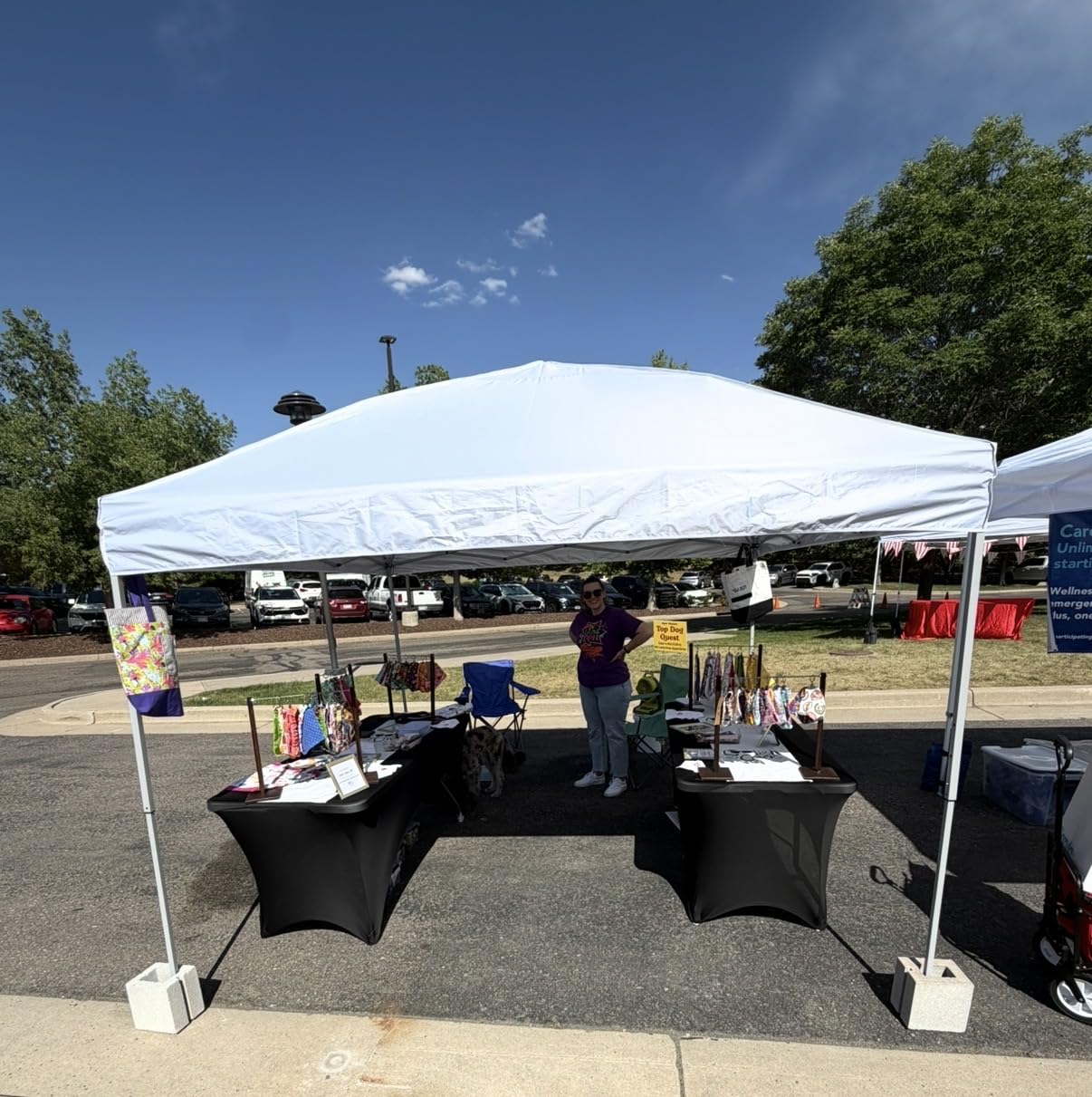 10x10 Pop Up Canopy Tent with One-Push Center Lock,White customer photo 2