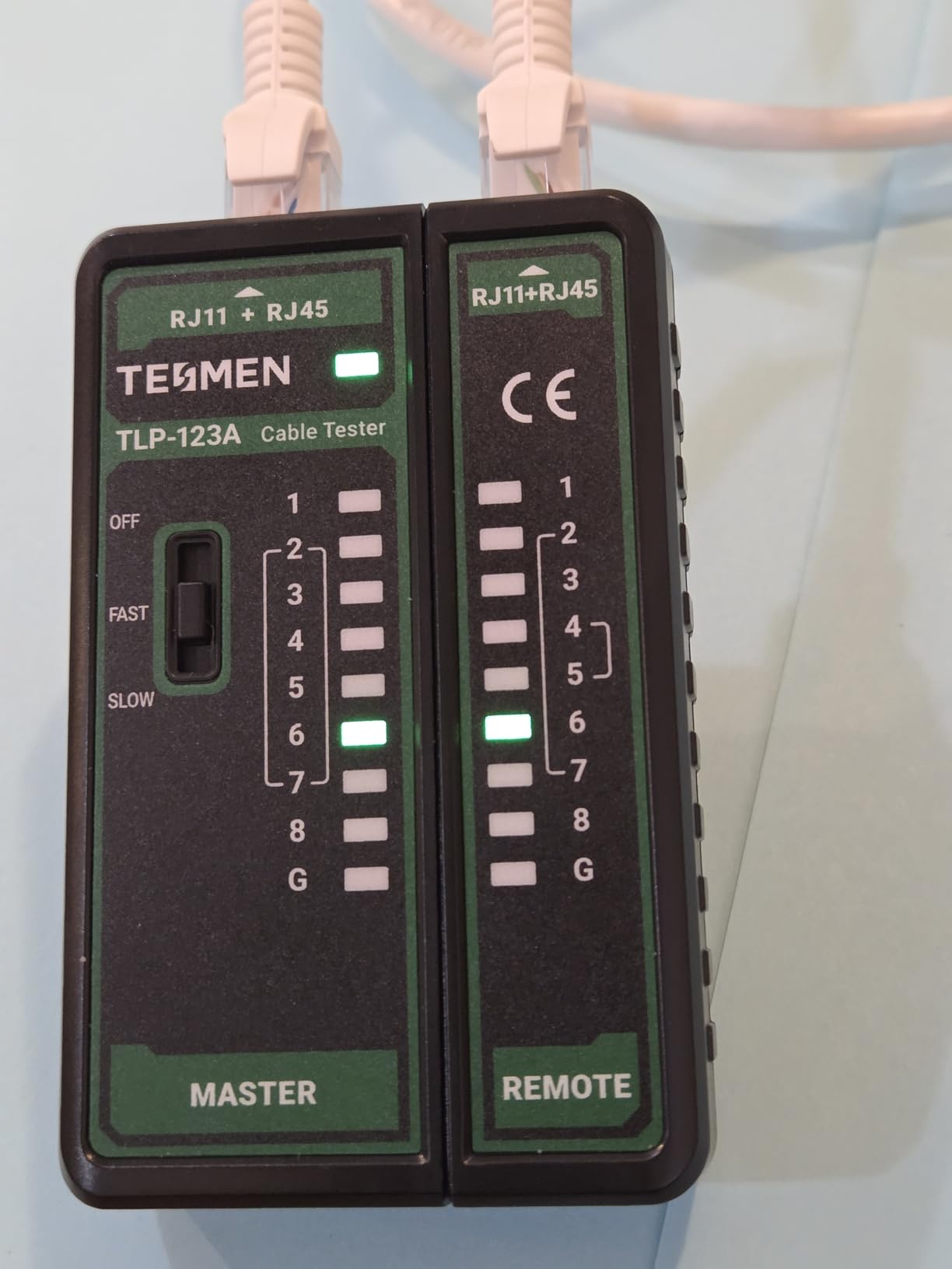 TESMEN TLP-123A Network Cable Tester for RJ11 RJ45, Ethernet Wire Tool for CAT5/CAT5E/CAT6/CAT6A/CAT7/UTP&STP, LAN & TEL Continuity Test, Suitable for Cable Maintenance - Green customer photo 1
