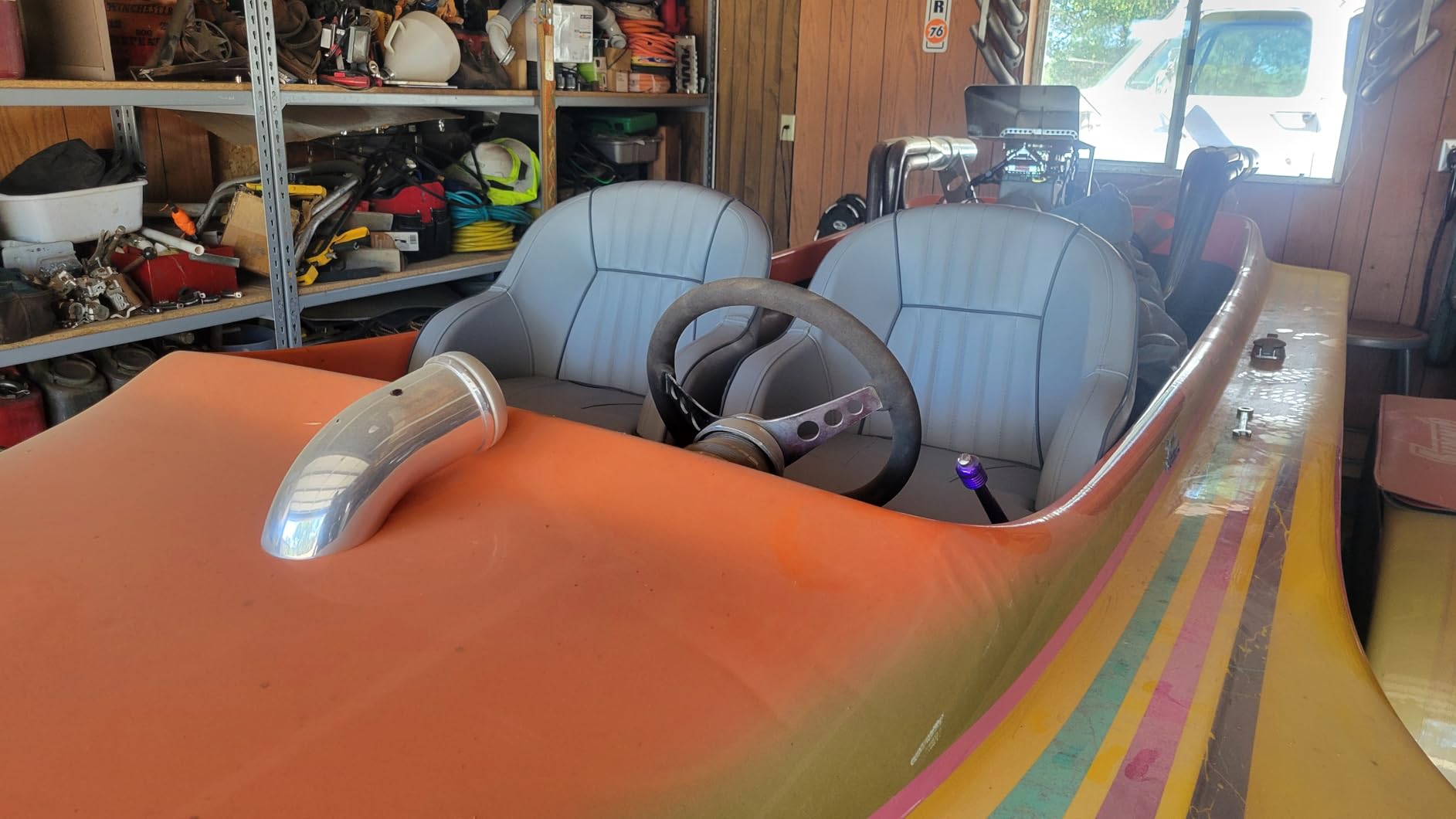 ERGOSEAT Gray Pontoon Captain Seat Marine Captains Chair Boat Bucket Seats | 30% thicker marine vinyl, high density foam, ergonomic,with armrest, Dual 5x5/5x12