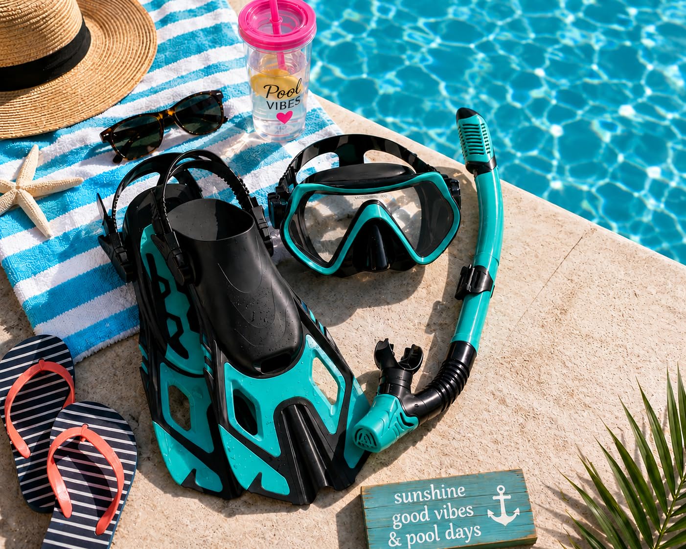 Snorkeling Gear Set for Adults - Dry Top Snorkel Set, Panoramic Anti-Fog Mask, Adjustable Swim Fins - Travel Diving Kit with Storage Bag customer photo 1
