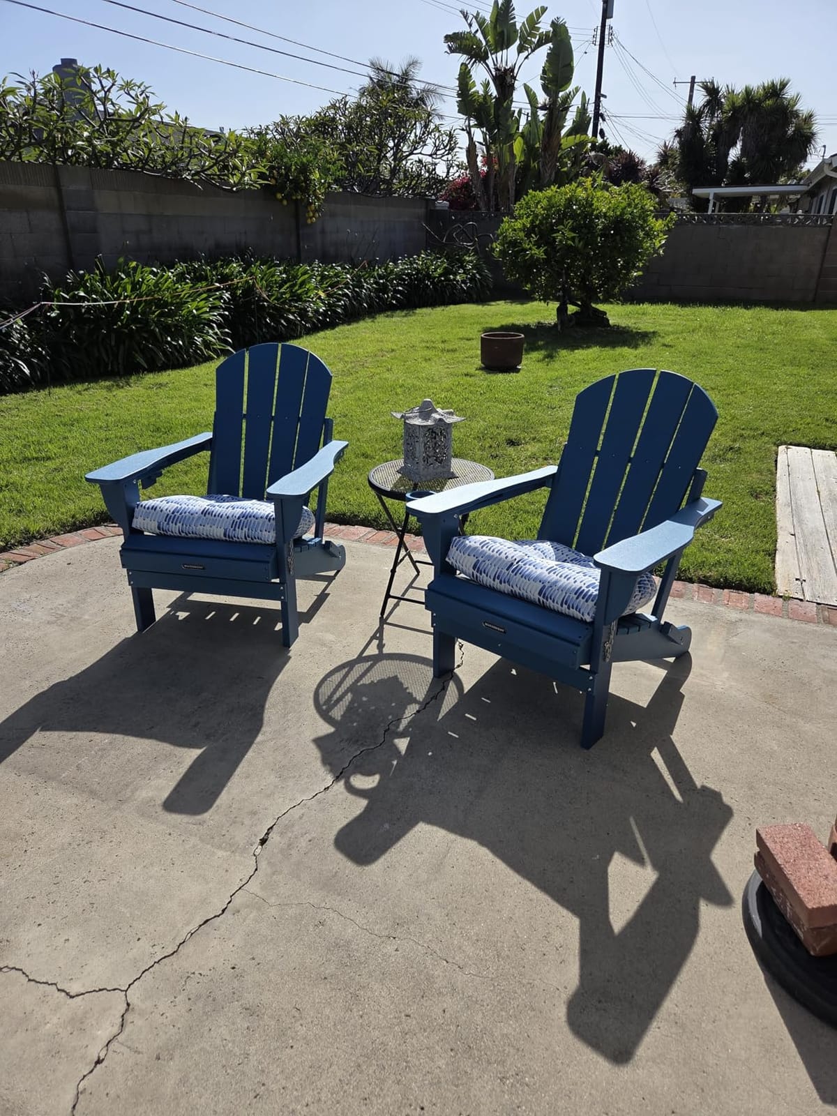 MUCHENGHY Folding Adirondack Chairs Set of 4, HDPE Patio Chair, Grey customer photo 1