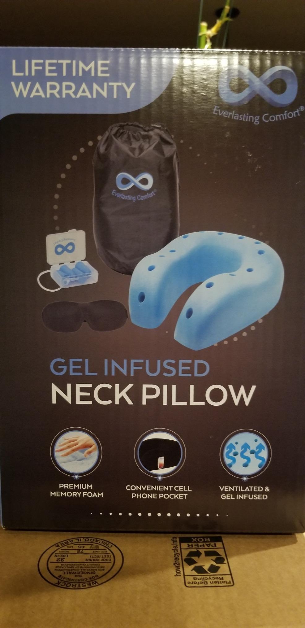 Everlasting Comfort Upgraded Neck Pillow for Airplanes - Memory Foam Travel Headrest for Flying - Portable Multi-Position Travel Pillows with 360 Degree Support - Long Flight Essentials for Sleep & Home Use customer photo 1